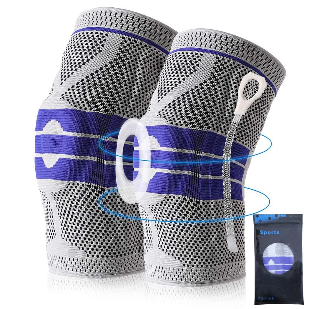 Knee Brace,Knee Compression Sleeve Support with Patella Gel Pad & Side Spring Stabilizers,Medical Grade Knee Protector for Running,Meniscus Tear,Arthritis,Joint Pain Relief,ACL