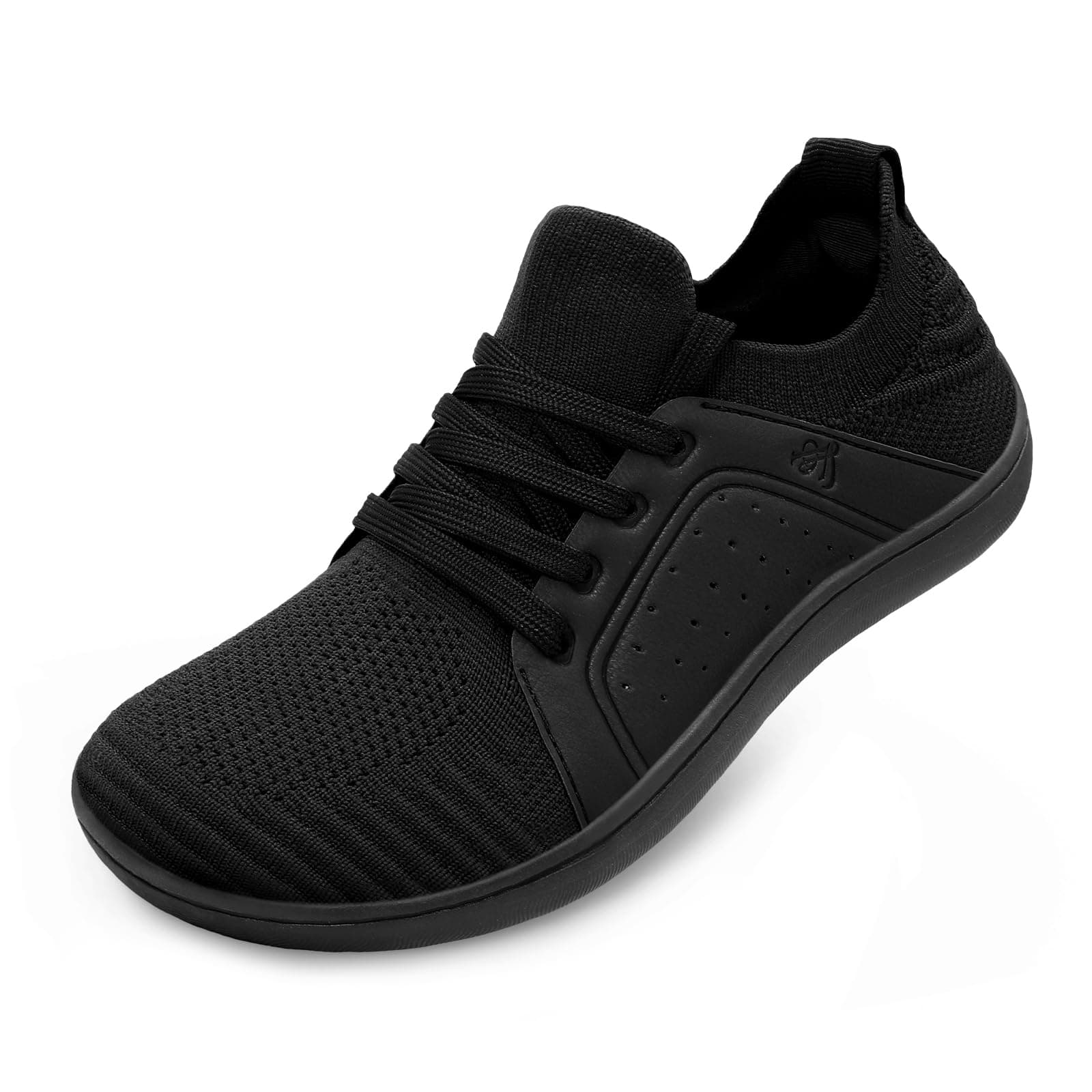 LeIsfIt Womens Walking Shoes Wide Toe Barefoot Shoes Breathable Minimalist Zero Drop Sneakers Black Size 6