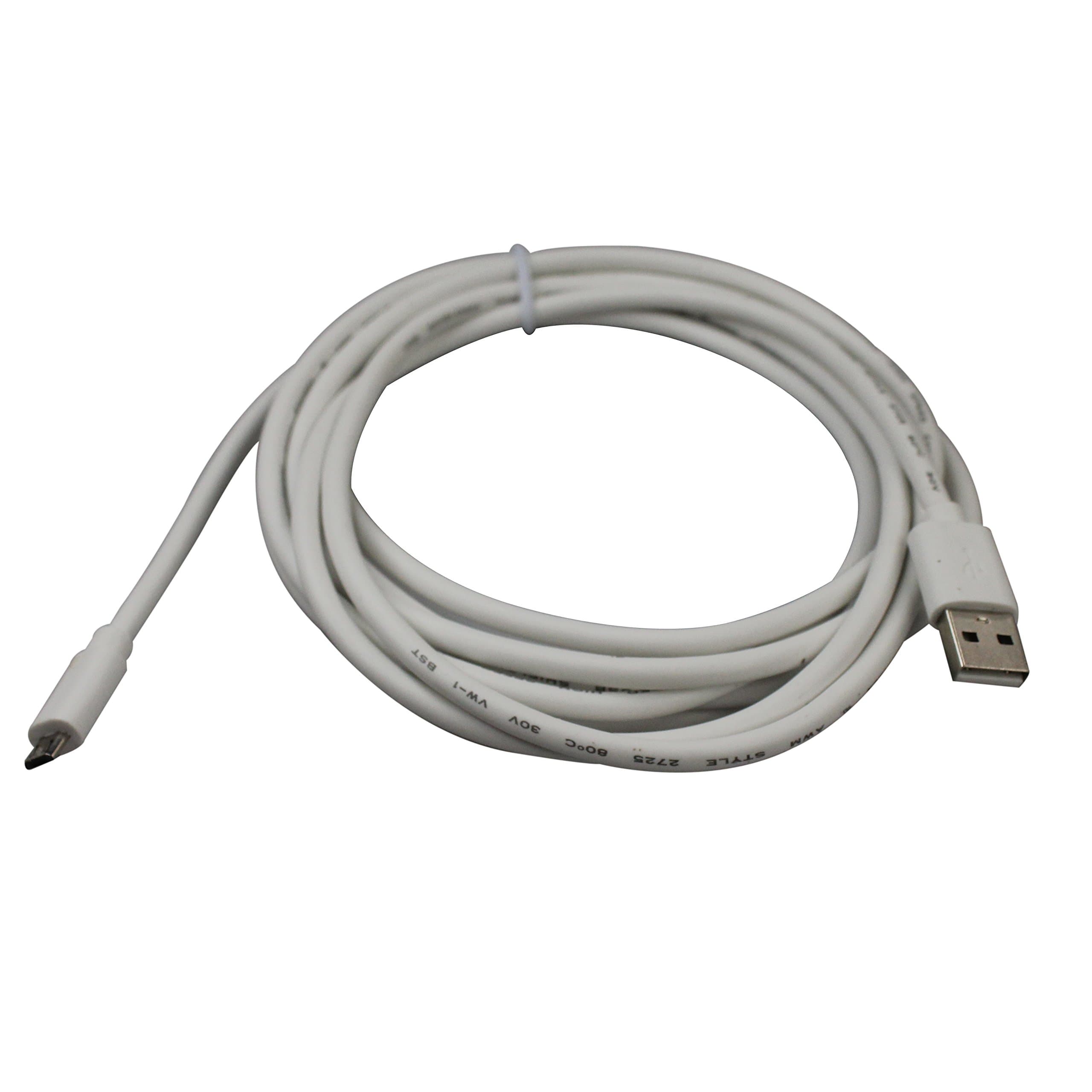 Teckology 10FT/3M Micro USB Cable Extra Long Hi-Speed Heavy SYNC Cord Data Charger Fast Powerline Universal for Samsung and 99% Android SmartPhone White