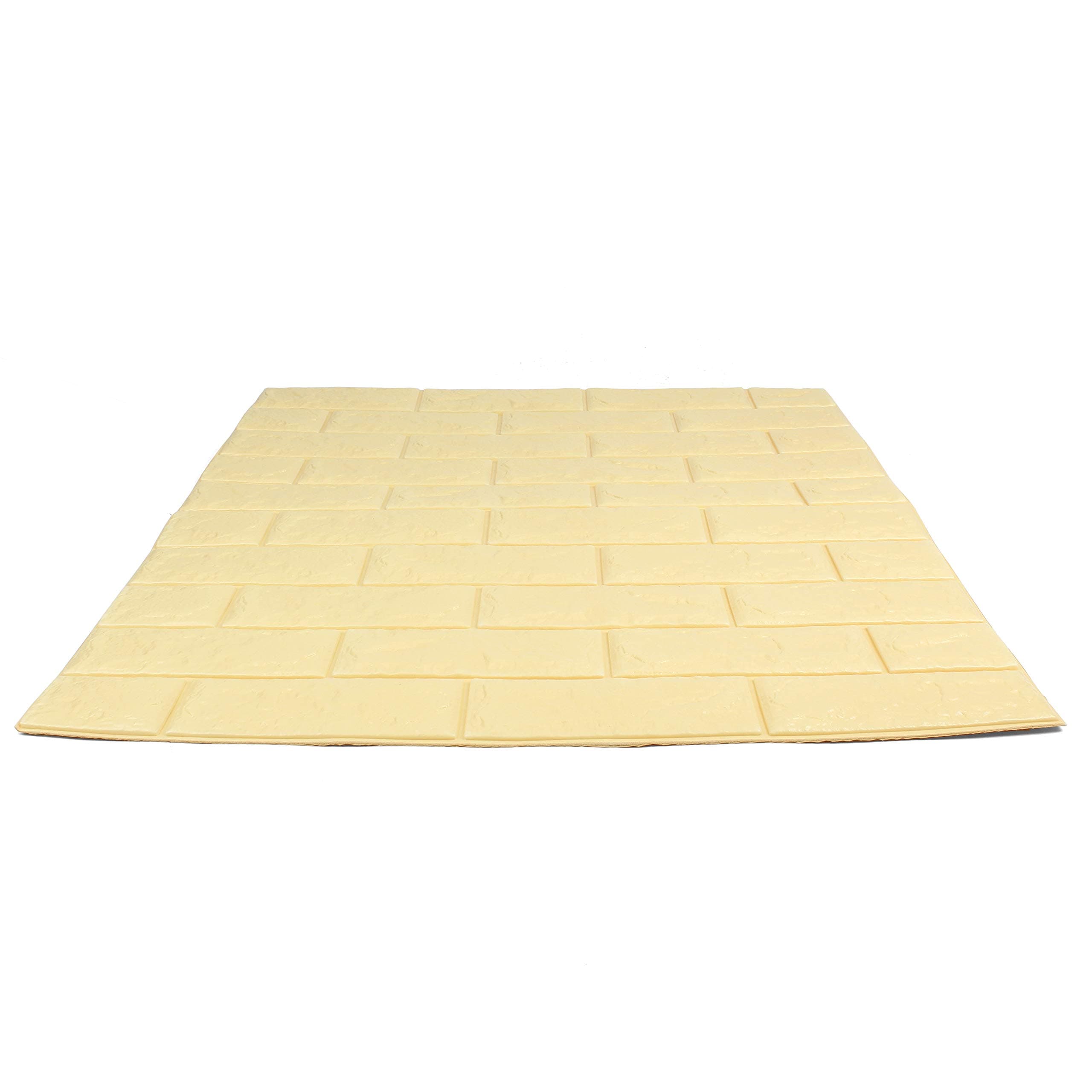 Craft Faux Brick Wall Panels - Peel and Stick Foam Brick - 3D Wall Panels for Fake Brick Wall - Self Adhesive Brick Wall Panels - 3D Brick Wallpaper (4 Pack, Cream)