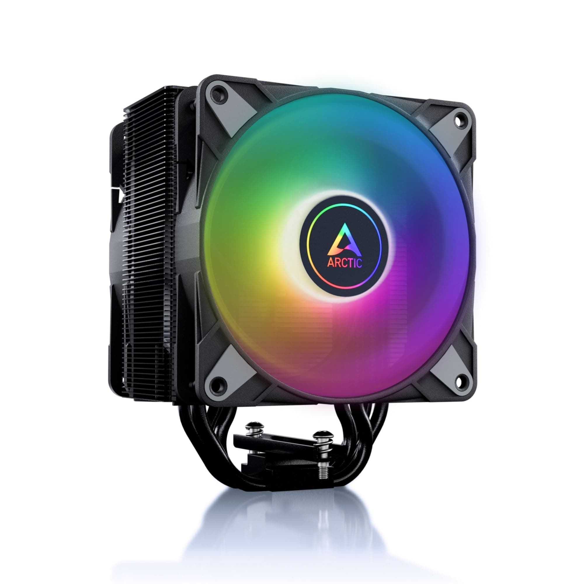 ARCTIC Freezer 36 A-RGB- Single-tower CPU cooler with push-pull, two pressure-optimised 120 mm P fans and ARGB lighting, fluid dynamic bearing, 200-2000 rpm, 4 heatpipes, incl. MX-6- Black