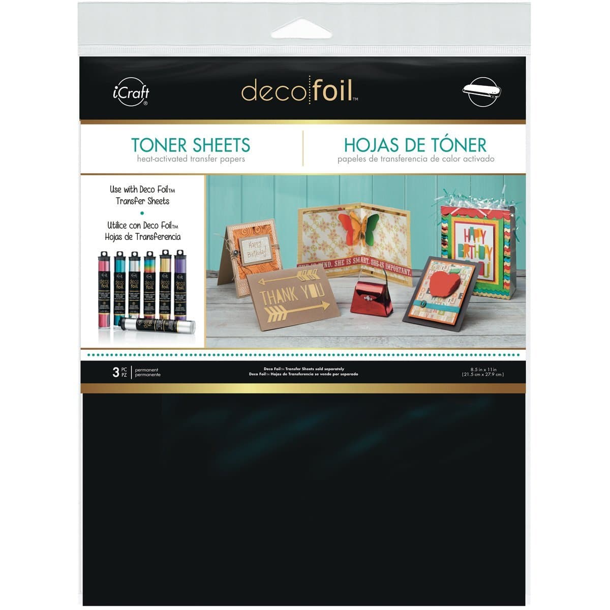 iCraft 3377 Deco Foil Toner Sheets, 8.5 Inches x 11 Inches, Black