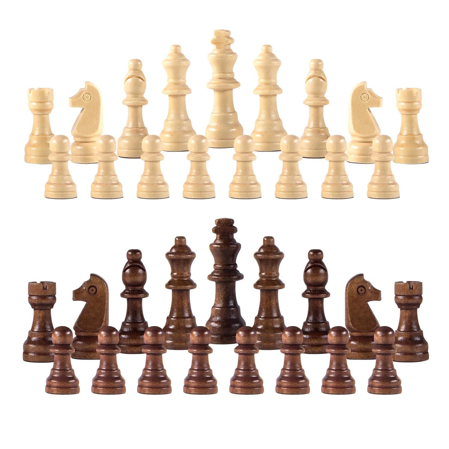 AMEROUS Magnetic Wooden Chess Pieces, 2.2" King Staunton Wood Chessmen Pieces Only, with 2 Storage Bags, Gift Packaging, Replacement of Missing Pieces