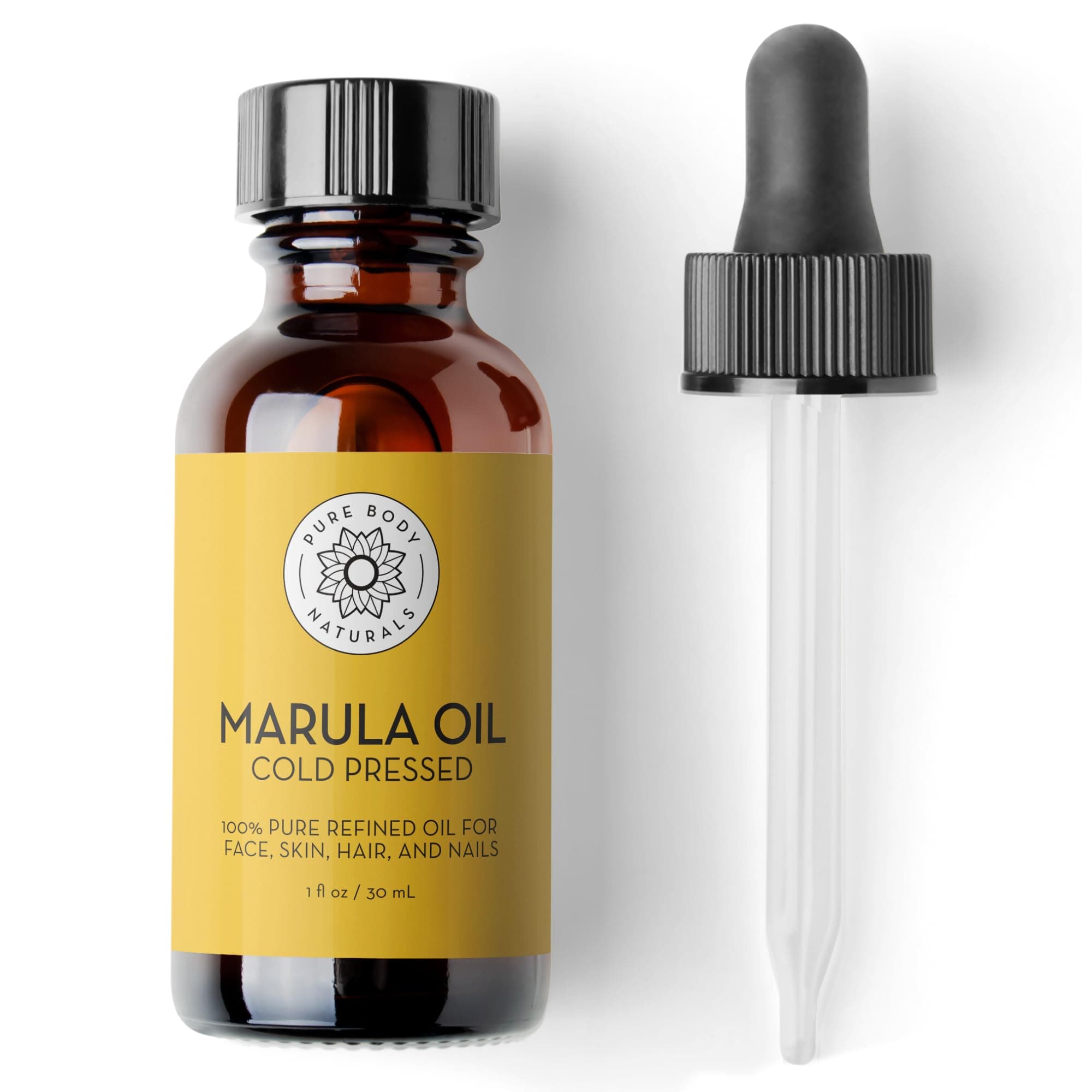 Marula Facial Oil, 1 Fluid Ounce - Cold-pressed, Refined Luxury Beauty Oil for Face and Hair - Vegan, Gluten-free and 100% Natural