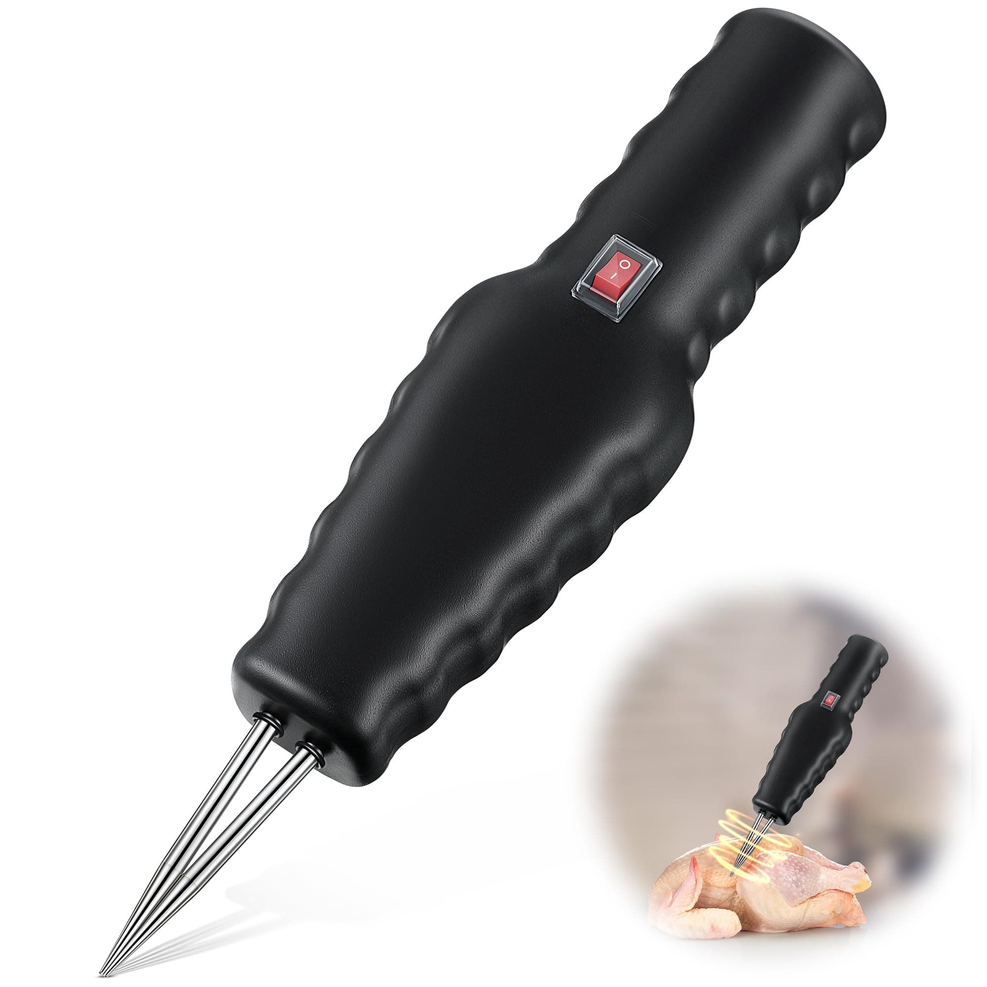 1 Pack Handheld Chicken Plucker, Electric Quick Poultry Plucker Machine for Removing the Pin Feathers, Portable Rechargeable Waterproof Feather Pluckers for Chicken Duck Goose Bird Turkey (Black)