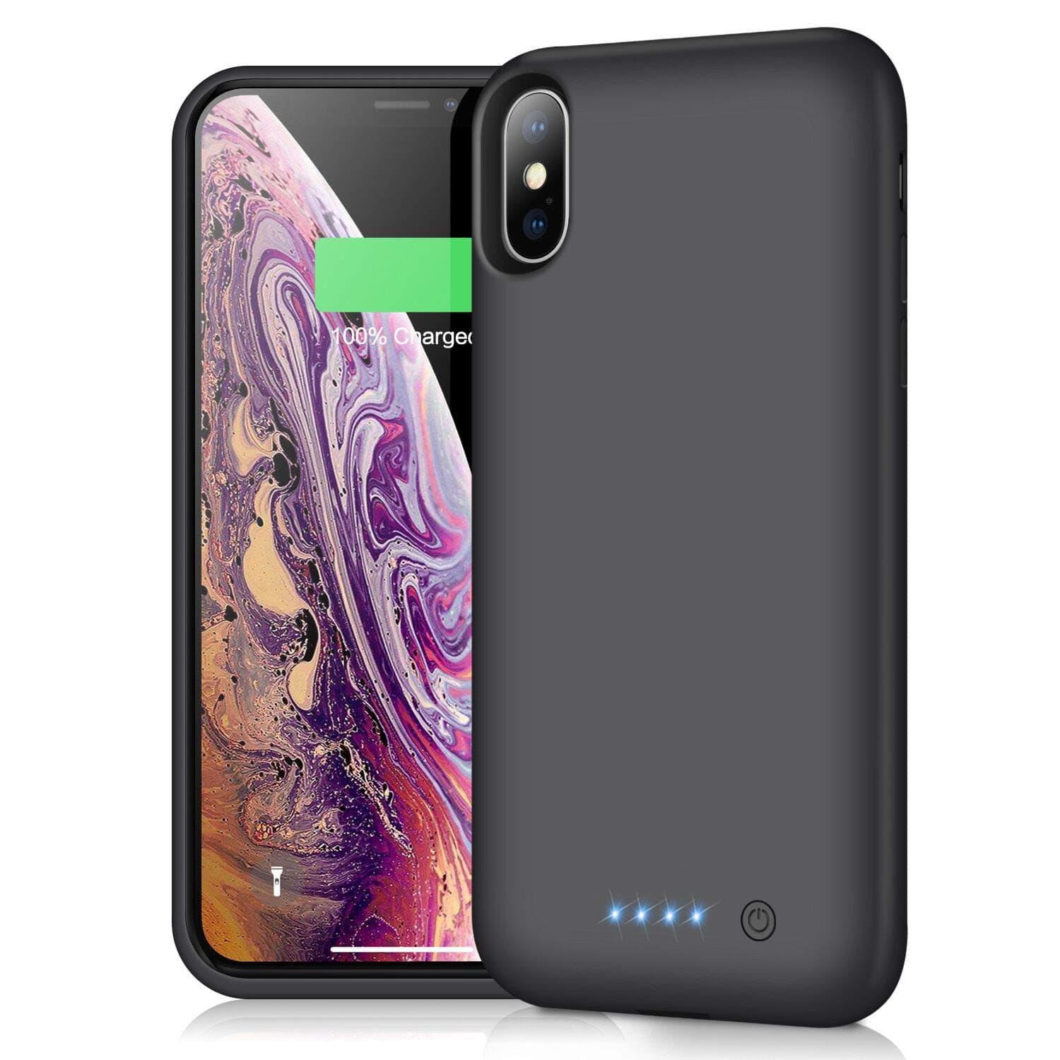 Kilponene Battery Case for iPhone XS MAX - [7800mAh] Charging Case Extended Battery for iPhone XS MAX Rechargeable Battery Backup Power Bank Portable Charger Case 6.5 inch 【Newest Version】
