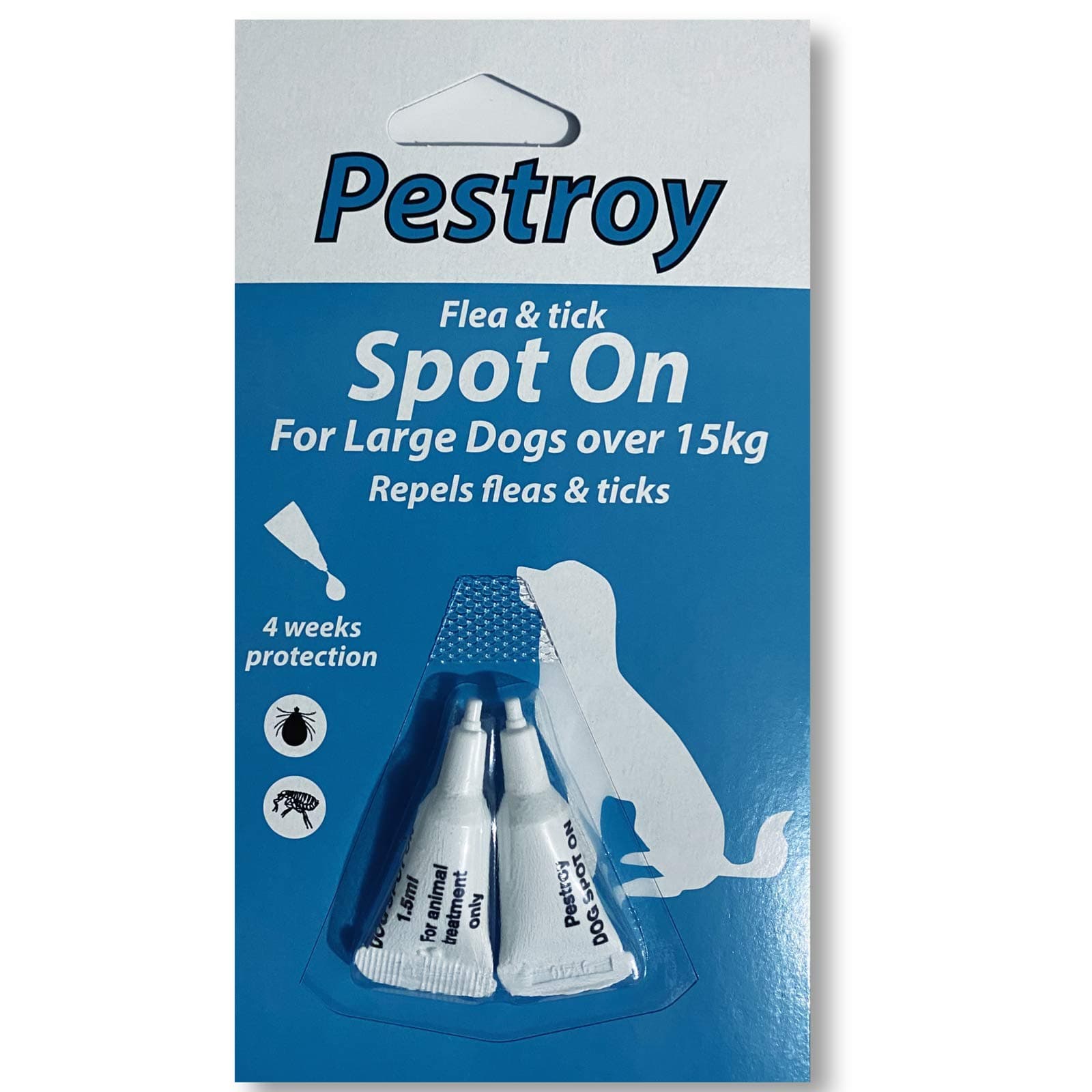New BOB MARTIN PESTROY SPOT ON Flea And Tick Treatment LARGE DOGS Over 15kg