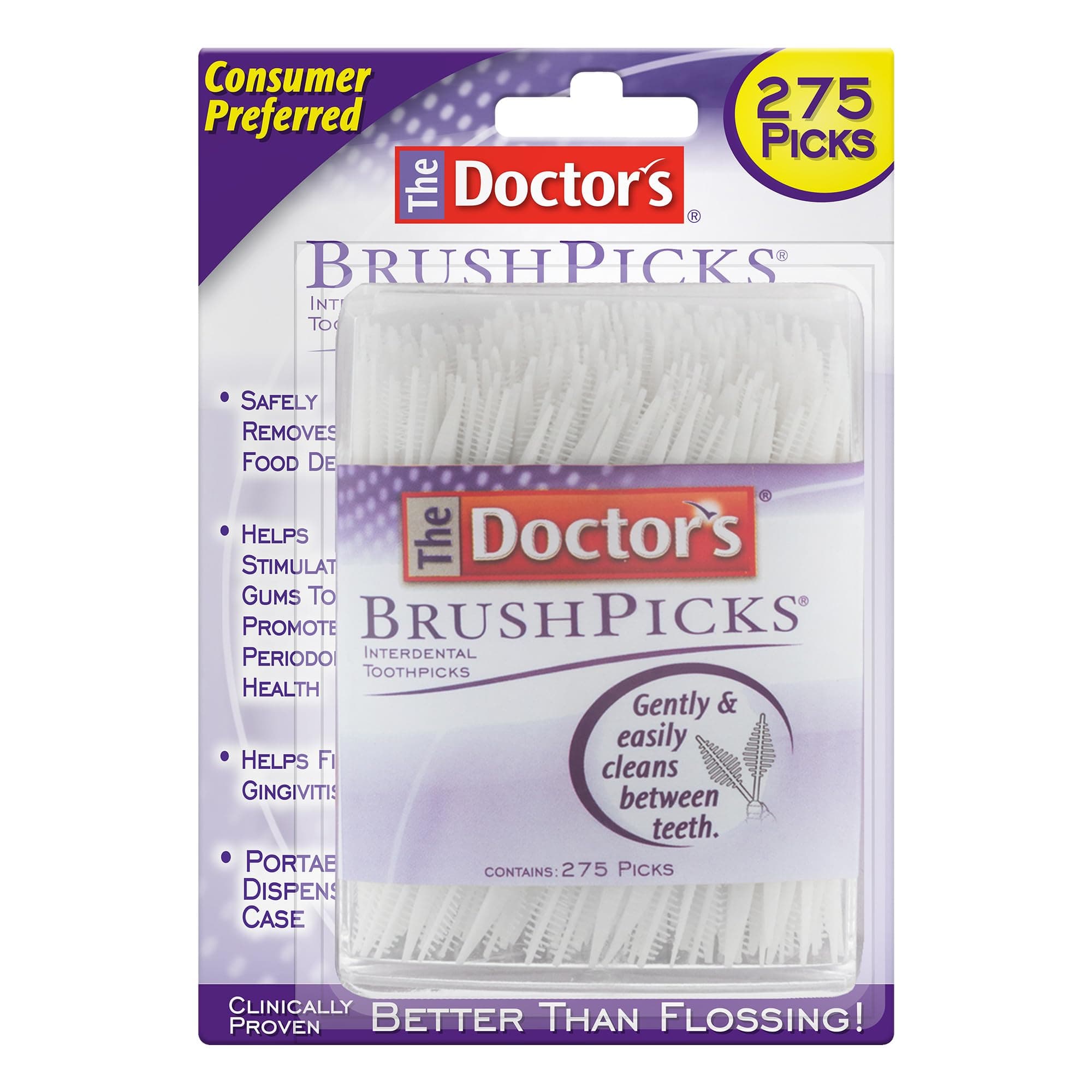 The Doctor's BrushPicks Interdental Toothpicks, 275 Picks
