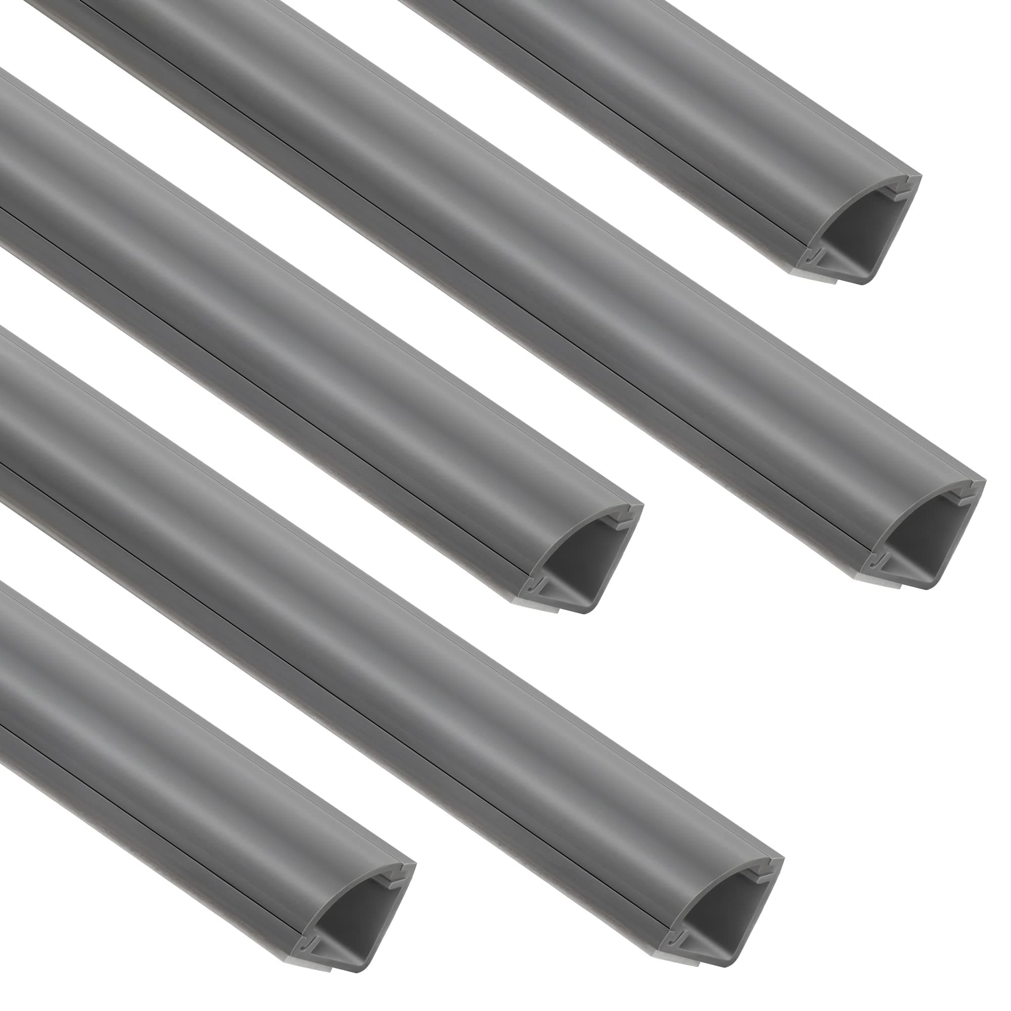 Zhiyo 85In Corner Cable Concealer, One-Cord Duct, Paintable Cord Cover, Management Channel For Wall Corner, Floor Baseboard, Ceiling - 5 X L 17In, Grey