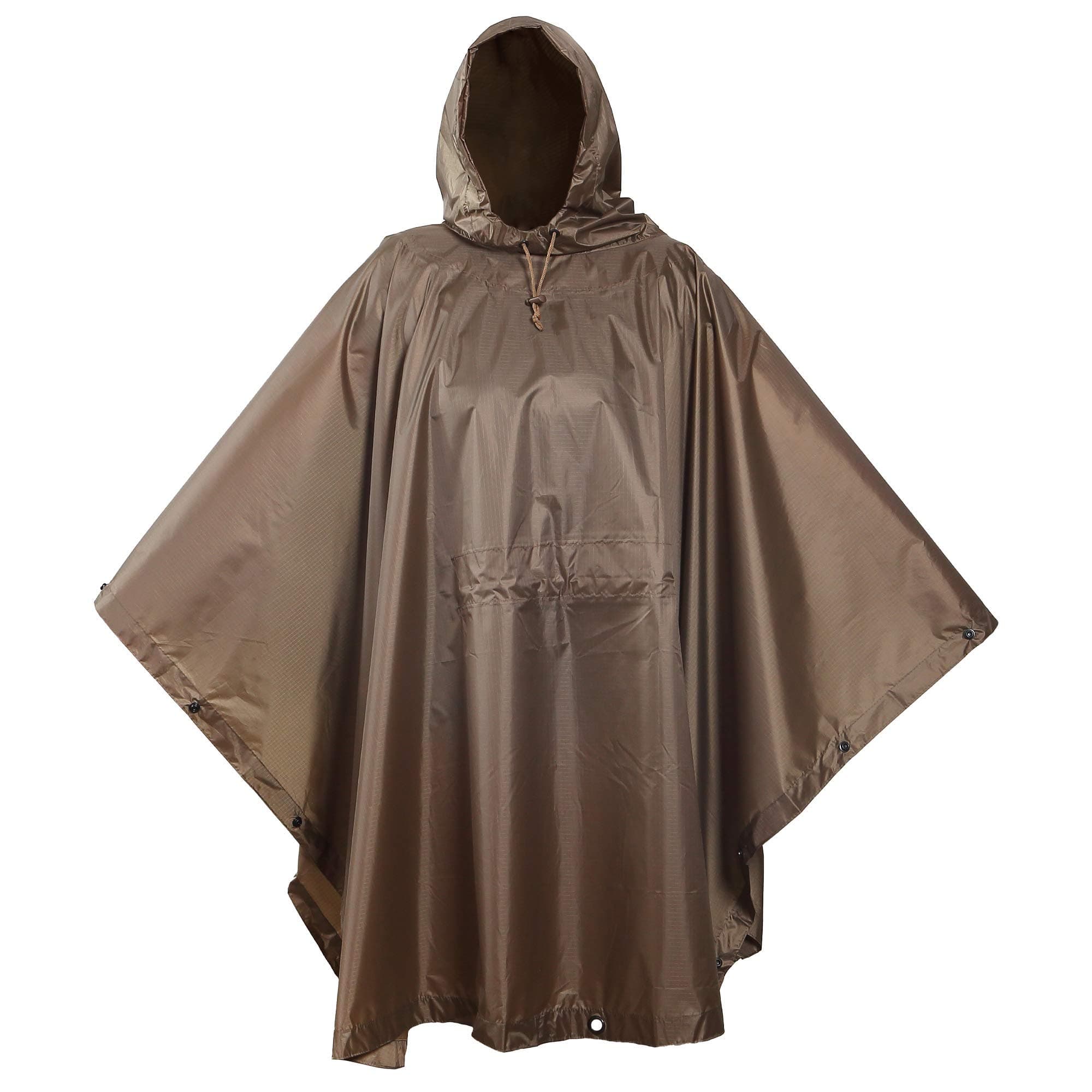 Military Style Poncho Multi Use Rip Stop Camouflage Rain Poncho