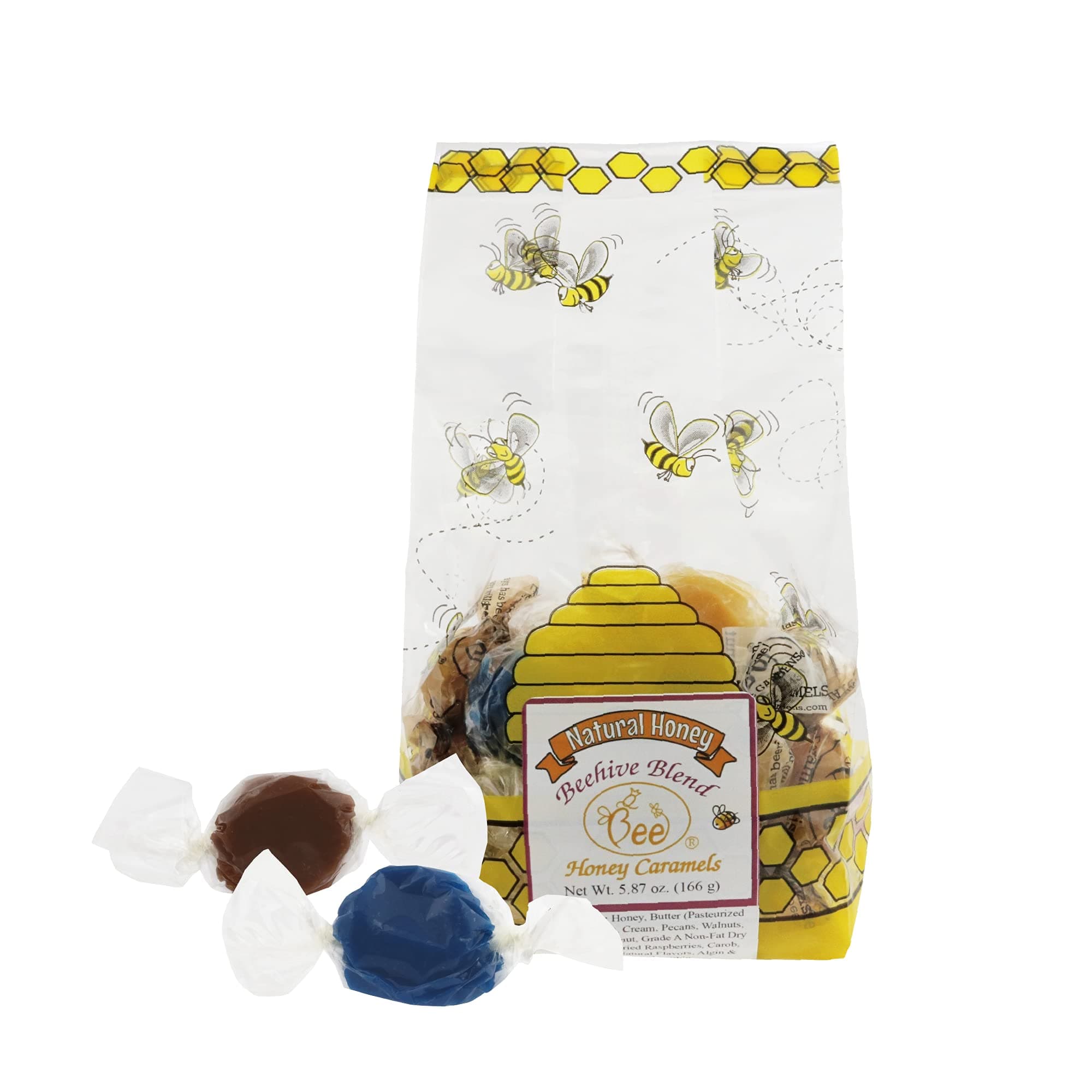 Queen Bee GardensNatural Honey Caramel Pralines Candy Chews – 5.87 oz – Beehive Blend