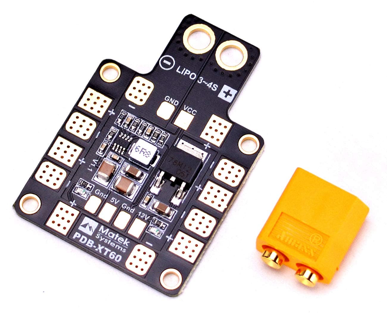 FPVDrone Matek PDB-XT60 Power Distribution Board W/ BEC 5V&12V for FPV Racing Quadcopter