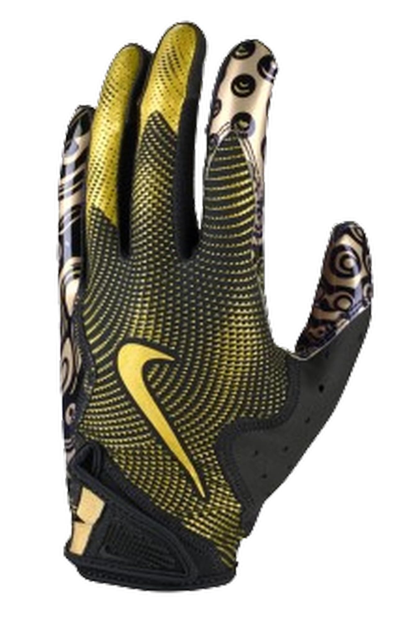 Nike Vapor Jet 8.0 Football Gloves Black | Met Gold | Met Gold X-Large