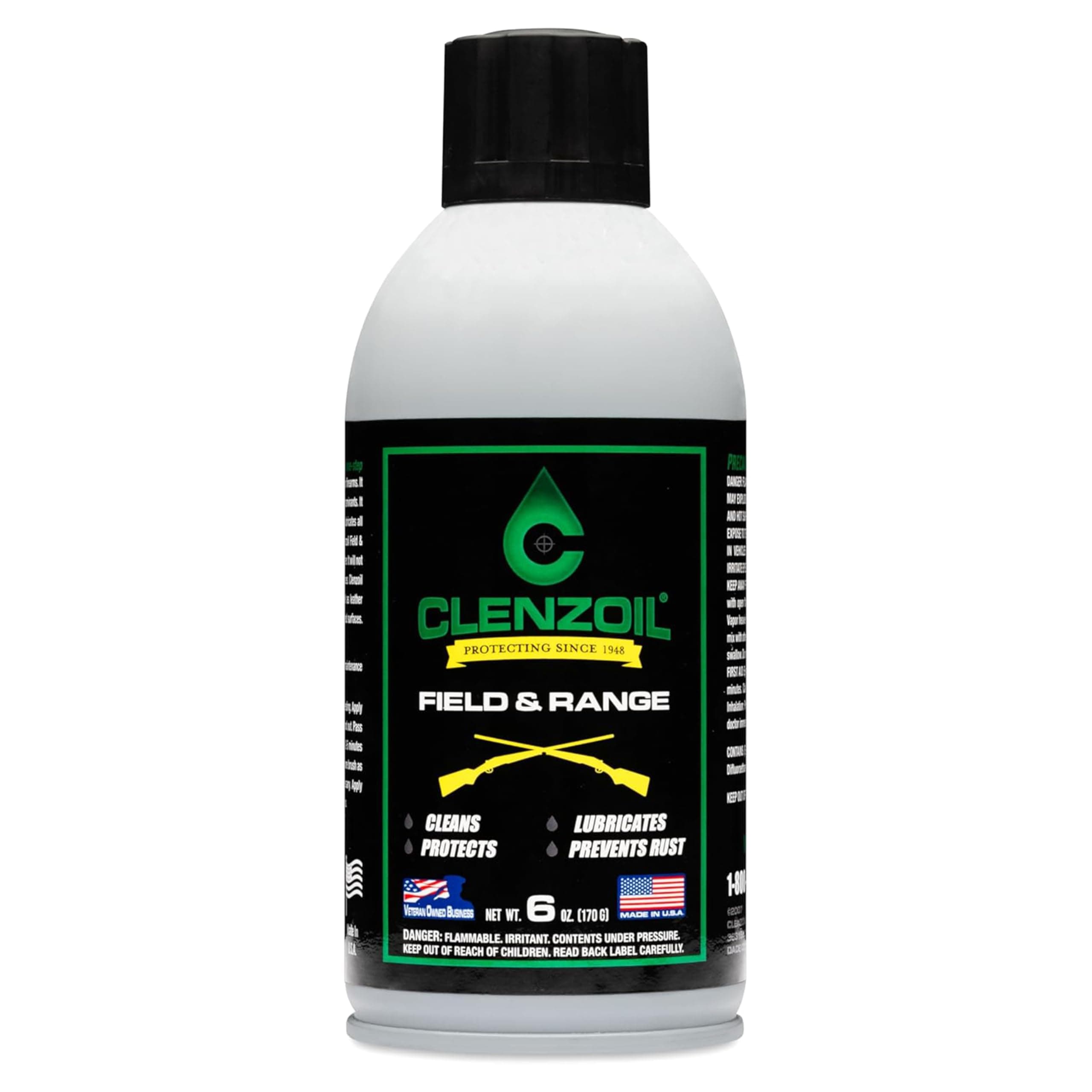 CLENZOIL Field & Range Aerosol - CLP Gun Lubricant - Premium Firearm Maintenance - Rust Preventative - 6 oz Aerosol Spray