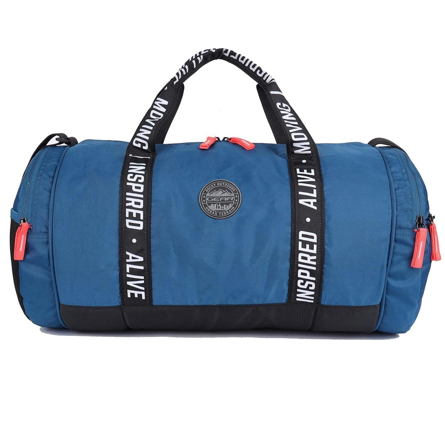 Gear Inspired Alive Moving 33L Large Water Resistant Travel Duffle Bag/Gym Bag/Sports Duffle for Men/Women (Blue)