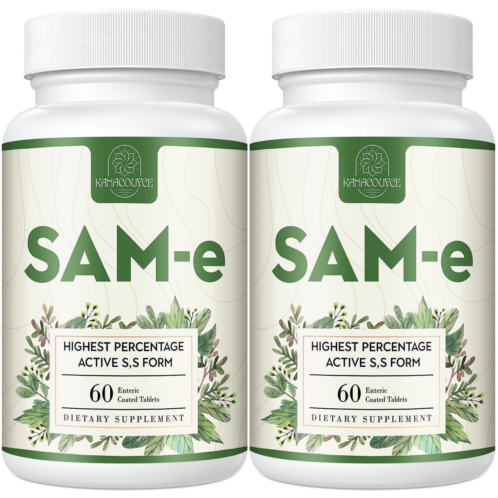 1100mg SAM-e (S-Adenosyl-L-Methionine), SAM e Supplement for Mood, Joint & Liver, Highest Concentration of Active S,S Form Same, Vegan, 120 Tablets