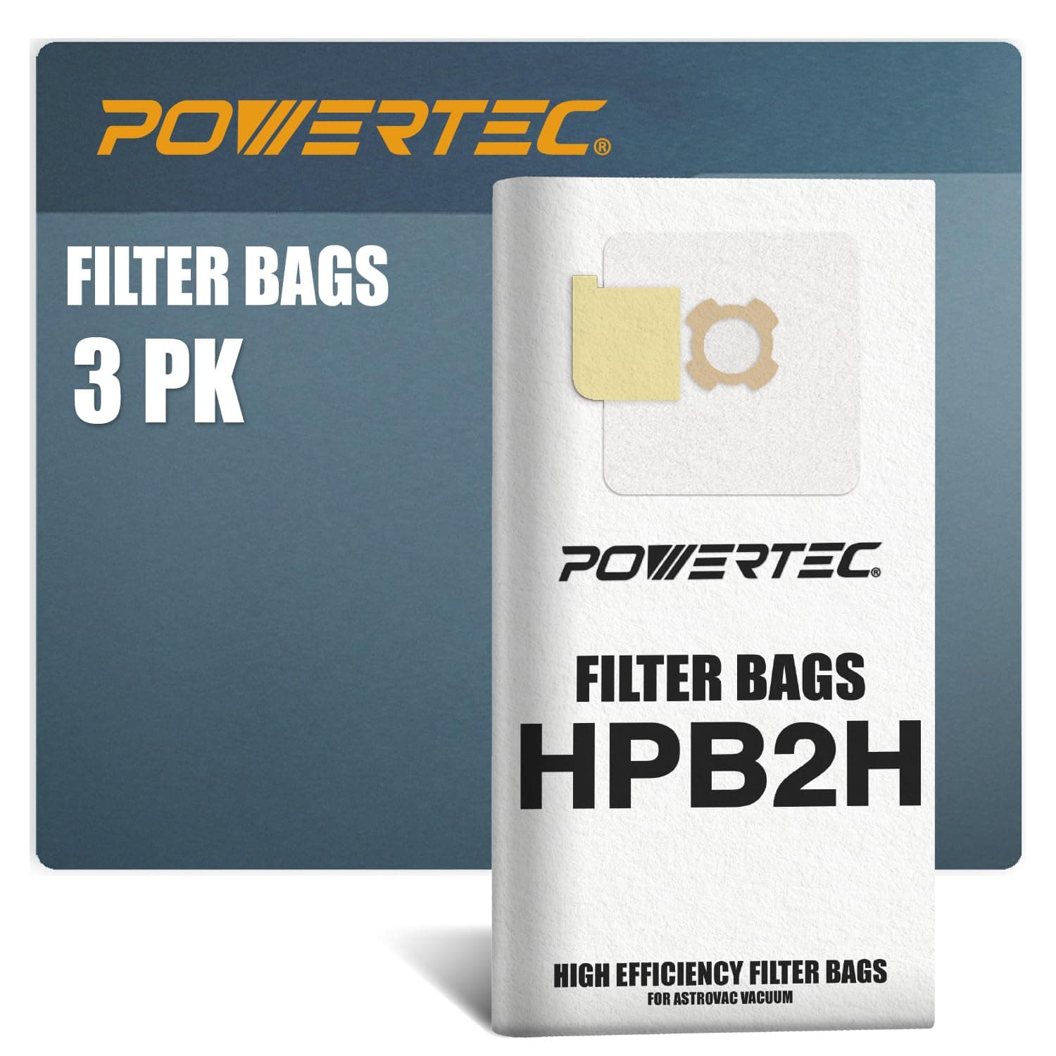 HPB2H, HPB2HPK Vacuum Bags for AstroVac 3PK, for Central Vacuum Systems & Vacumaid, Replacement Dust Bags, Filter Bags, Shop Vacuum Bags (75046)
