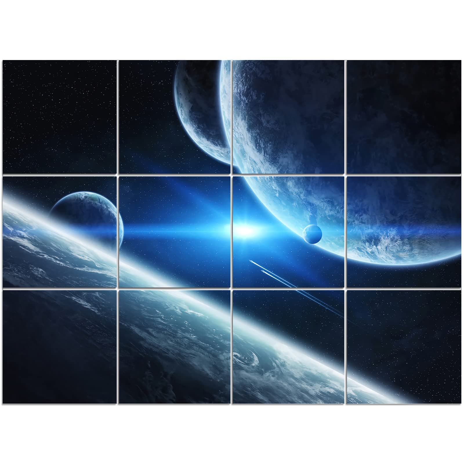 Dmsky Art Acoustic Panels,48“x36”Acoustical Wall Panel, Decorative Sound Absorbing Panel for Walls, Studio Acoustic Treatment Soundproof Wall Panel(12 Pack,Space)