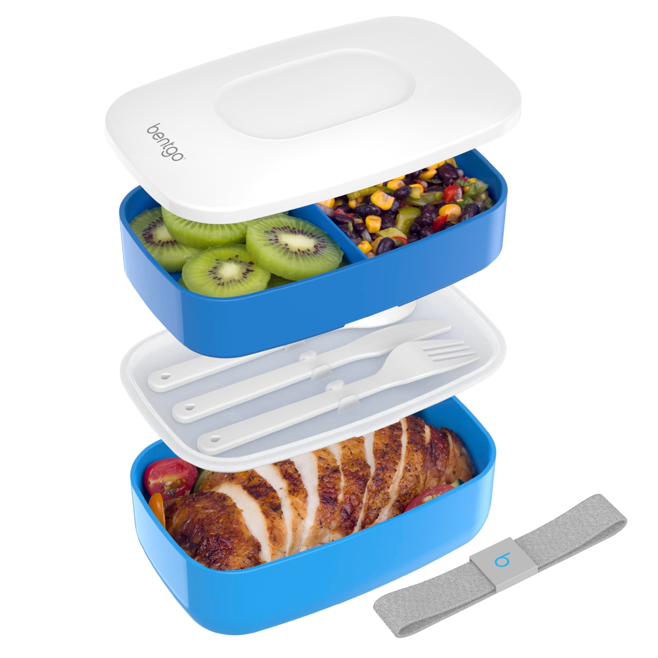 All-in-One Stackable Lunch/Bento Box, Blue