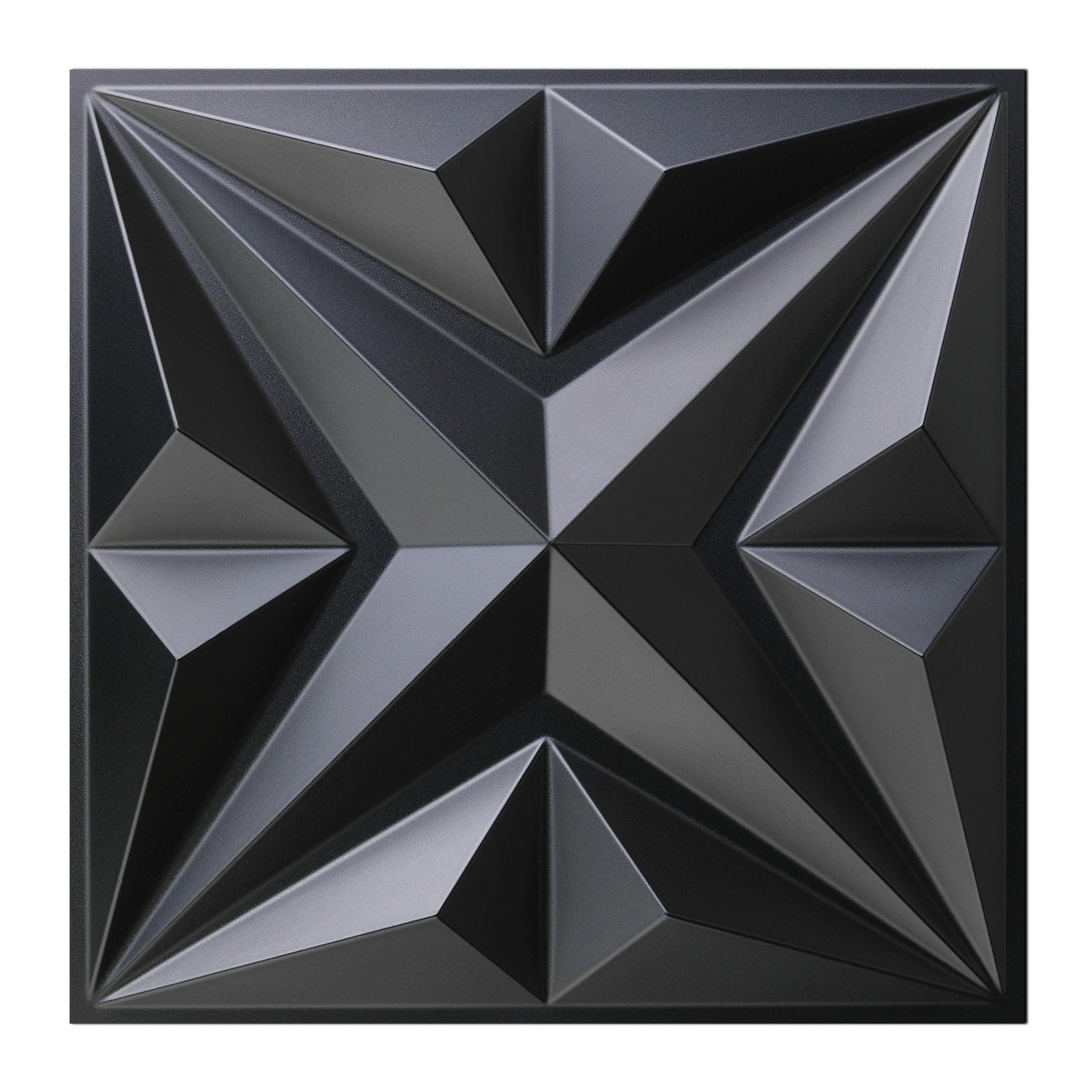 MIX3D Decorative 3D Wall Panels Star Textured PVC Wall Panels for Interior Wall Decor, 12''x12'' Black Pack of 33 Tiles Cover 32 Sq Ft