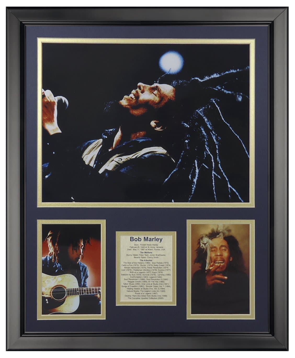 Art of Hollywood Bob Marley, Framed Photo Presentation - 18 x 22 Inches