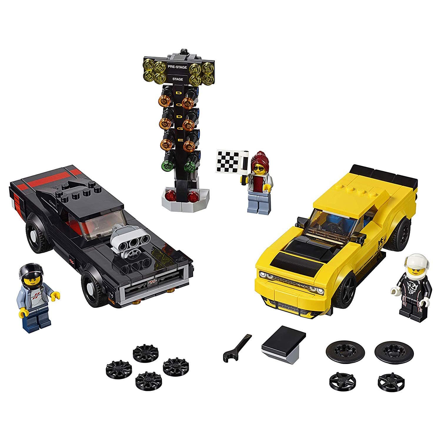 Speed Champions 2018 Dodge Challenger SRT Demon and 1970 Dodge Charger R/T 75893 Building Kit (478 Pieces)