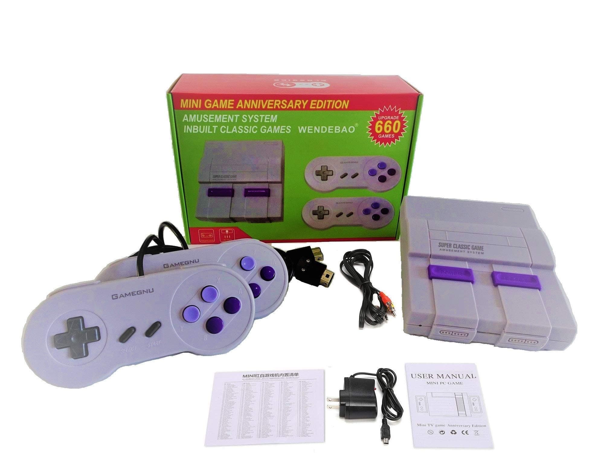 Mini Classic Game Consoles Mini Retro Game Consoles Built-in 660 Games Video Games Handheld Game Player （AV Out Cable 8-Bit） Bring You Happy Childhood Memories