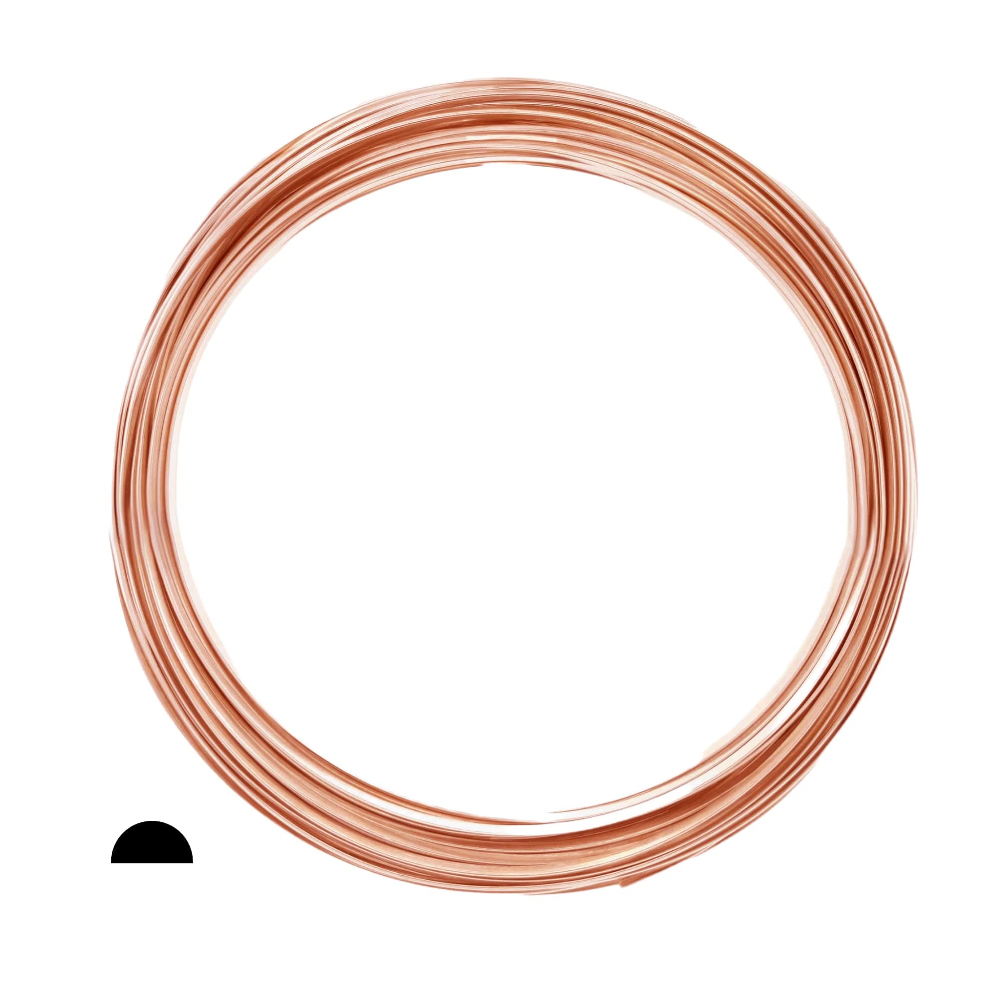 18 Gauge, 99.9% Pure Copper Wire (Half Round) Dead Soft CDA #110 Made in USA - 1 Ounce (27FT) by CRAFT WIRE