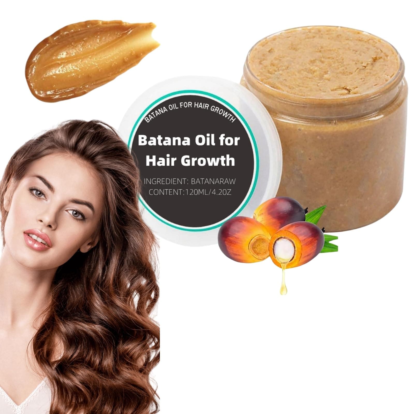 Jinjiar120ML Bata-na Oil,Spoiled Raw Bata-na Oil for Hair Growth,Spoiled Bata-na Oil,Strengthens Hair Thickness,Bata-na Oil Organic Raw,Bata-na Natural Hair Growth Oil,Botanic Bata-na Oil,Organic Bata-na Oil