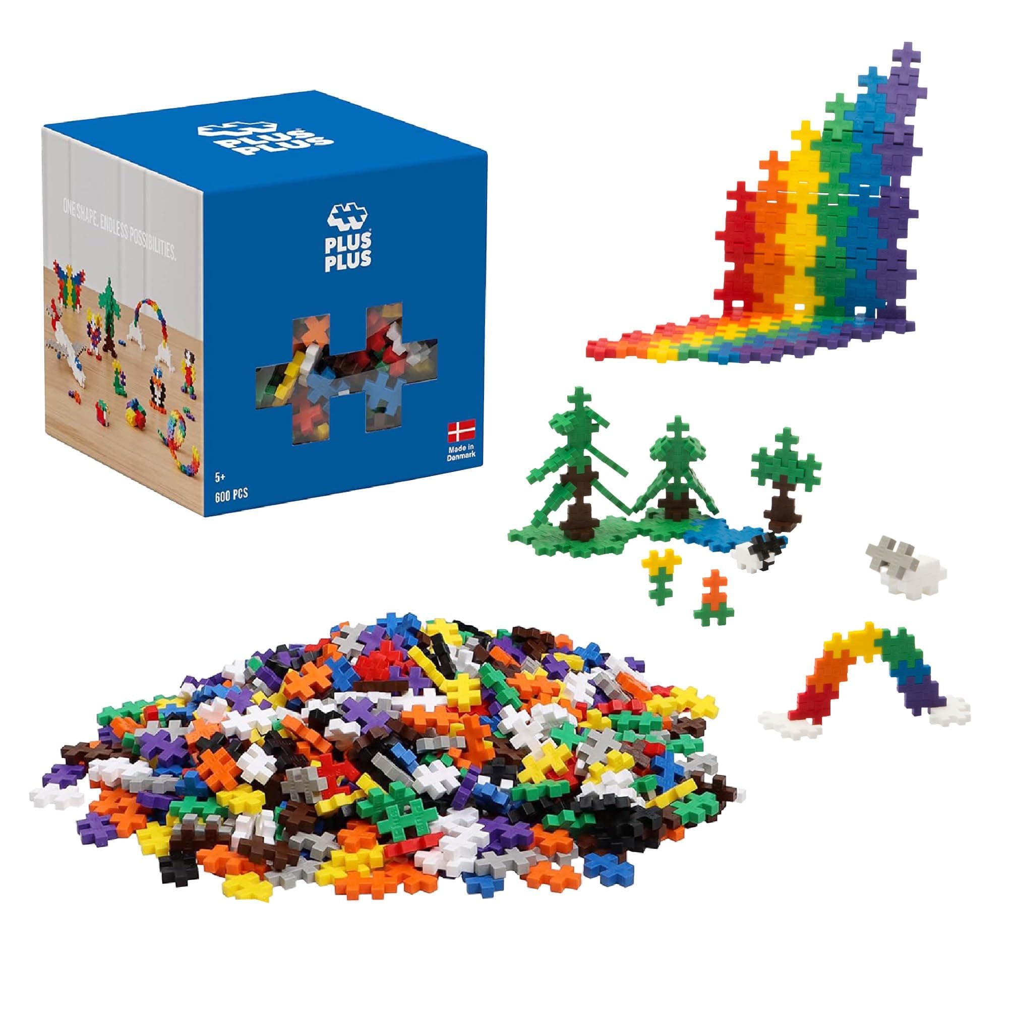 600 Piece Interlocking Building Blocks for Kids, Open Ended Connecting Toys, STEM Bin Classroom Mini Manipulatives Play Tube - Basic Color Mix