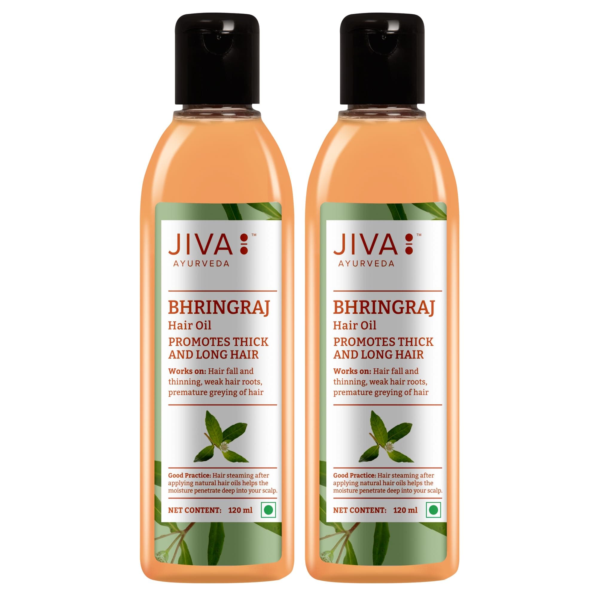 Jiva Ayurveda Bhringraj Hair Oil - 120ml (Pack of 2)