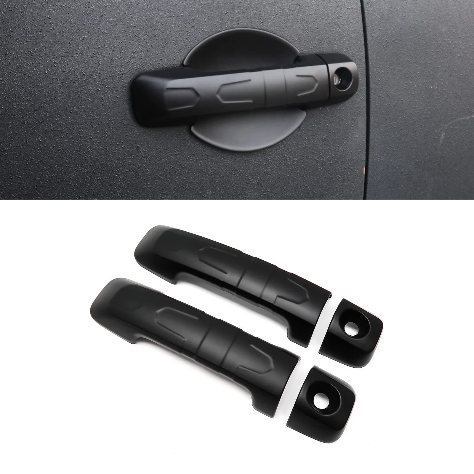 Yipmotiv 4 fundas negras para manija de puerta exterior de coche para FJ Cruiser 2022 2007-2021, embellecedor de puerta lateral