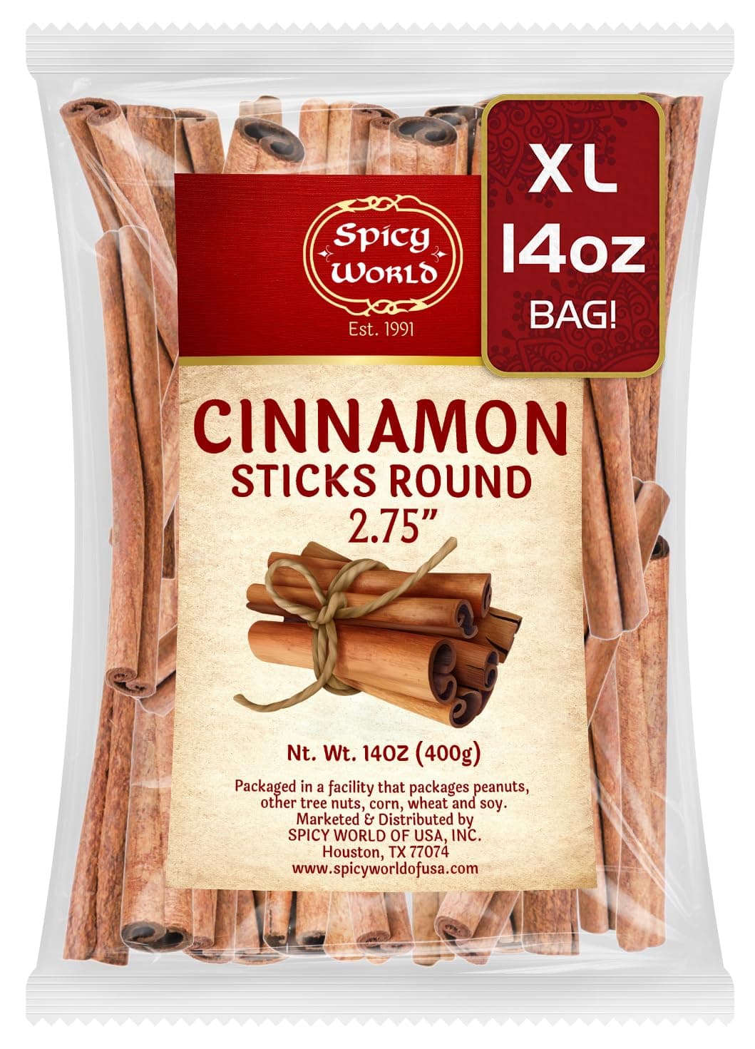 Cinnamon Sticks 14 Oz Bag ~100 Sticks - Strong Aroma, Perfect for Baking, Cooking & Beverages - 3+ Inches Length - Cassia Saigon Cinnamon from Vietnam