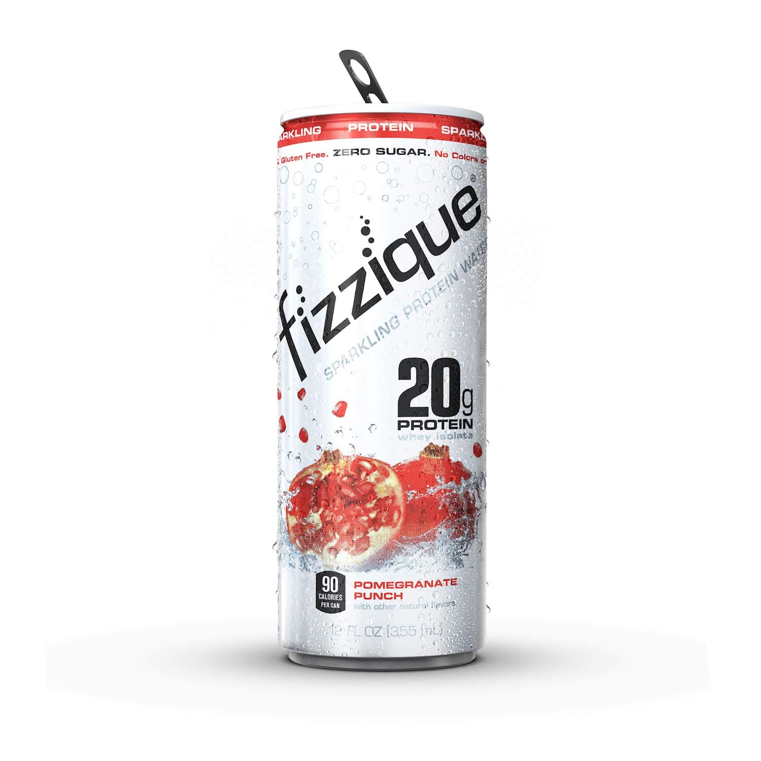 Fizzique Keto Protein Water | 20g Whey Protein | Low Carb, Sugar Free, Sparkling Protein Water + Keto Snack | Pomegranate Punch | 12 Count