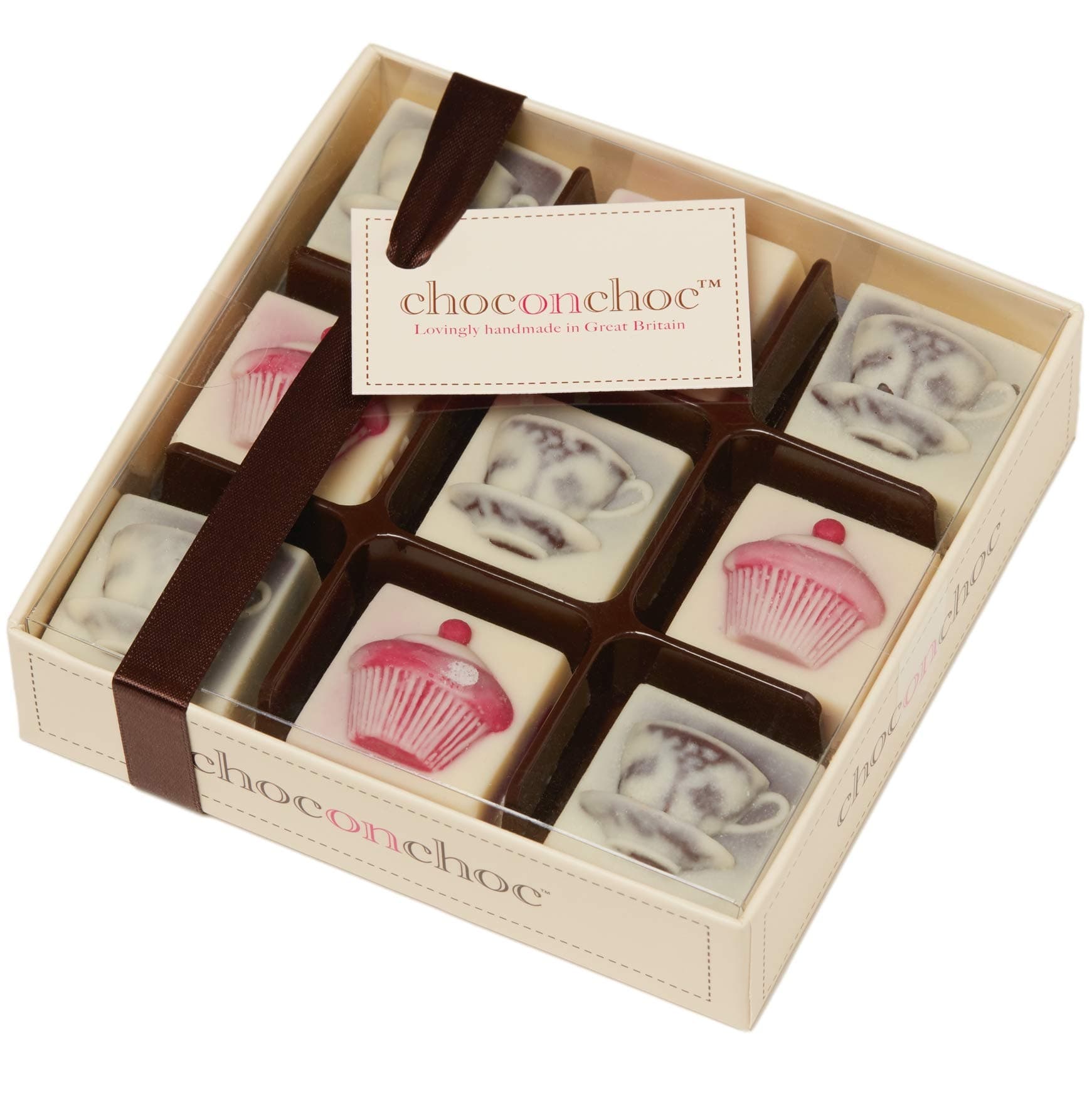 Choc On Choc Chocolate Tea Cups and Cakes 9 Piece Box 110g