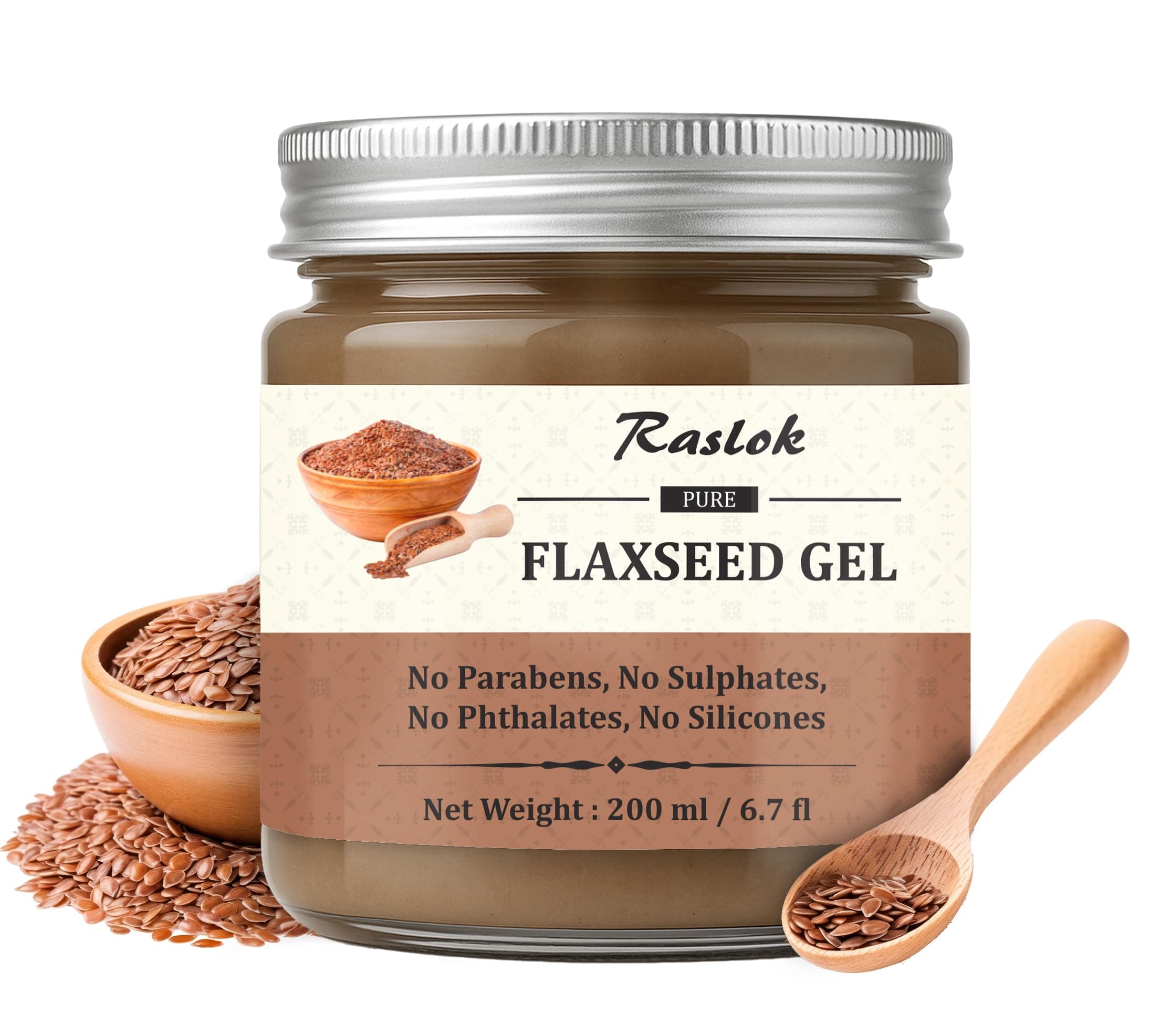 Pure Flaxseed Gel| Hydrates & Nourishes Hair | Lightweight & Gentle Formula | Supports Healthy-Looking Hair | Safe for All Hair Types | Hair Curling Gel 6.7 fl oz - 200ml