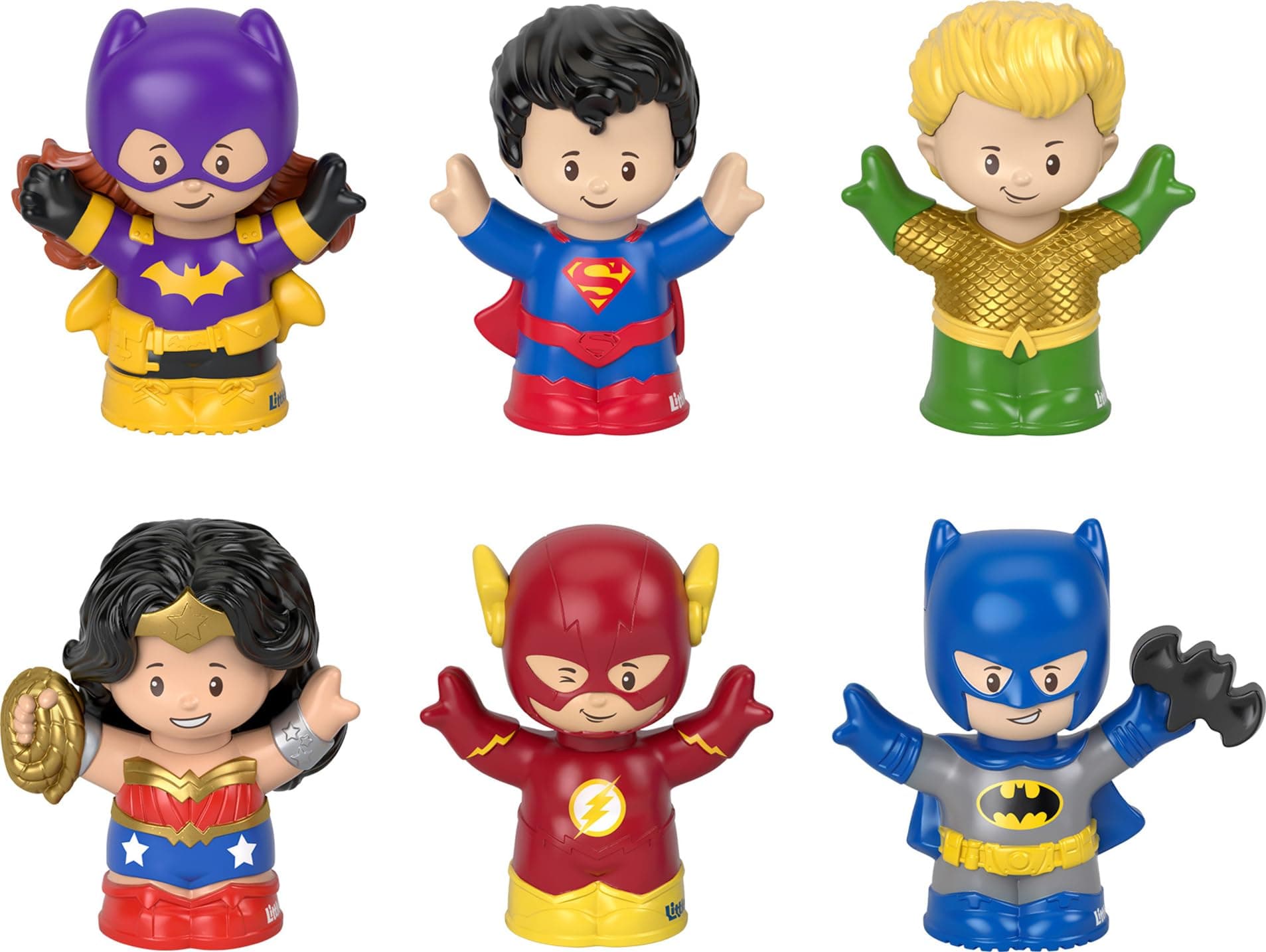 Fisher-Price Little People Toddler Toys DC Super Friends Crime-Fighting Figure Pack Set of 6 Characters for Pretend Play Ages 18+ Months (Amazon Exclusive)