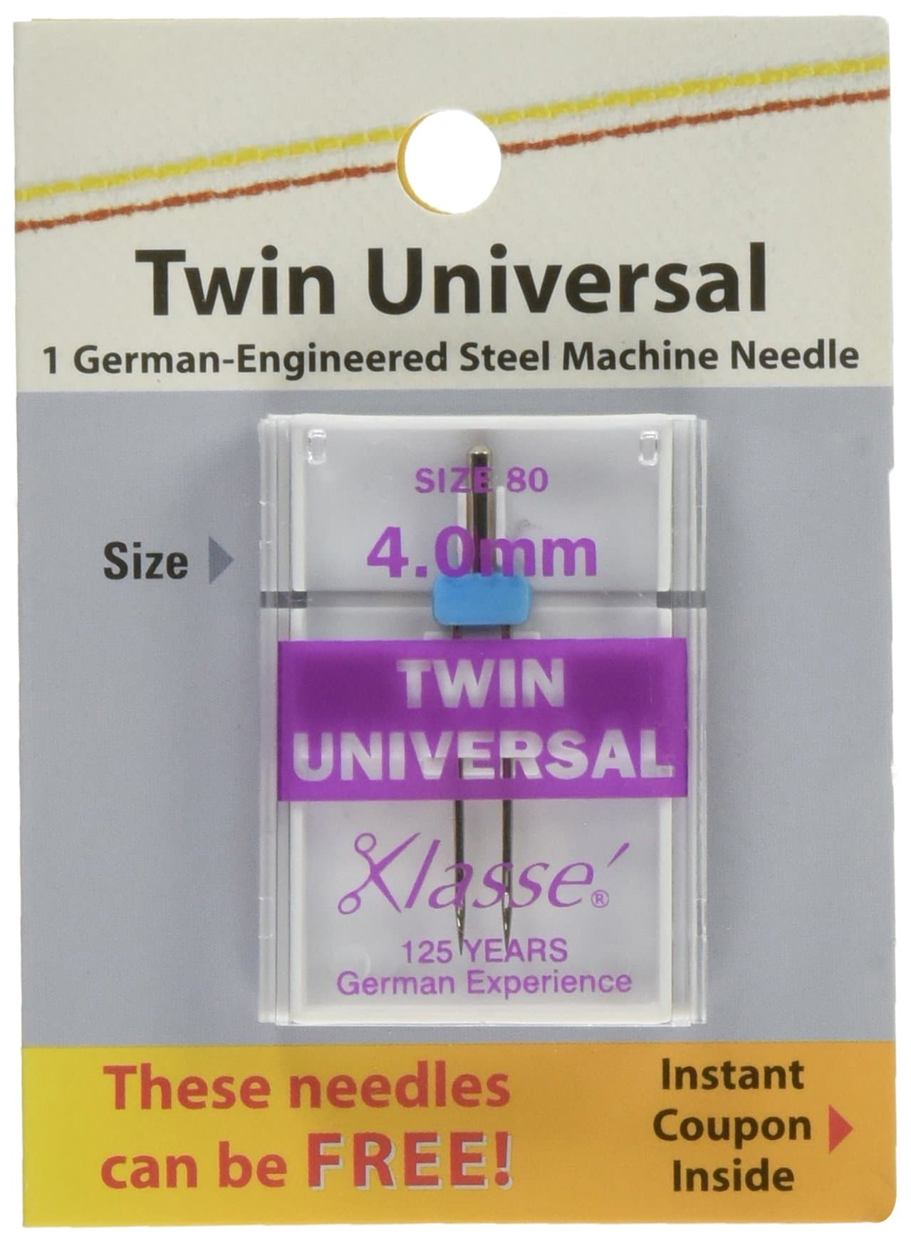 Tacony Corporation Klasse Twin Universal Machine Needles-4.0mm/80 1/Pkg