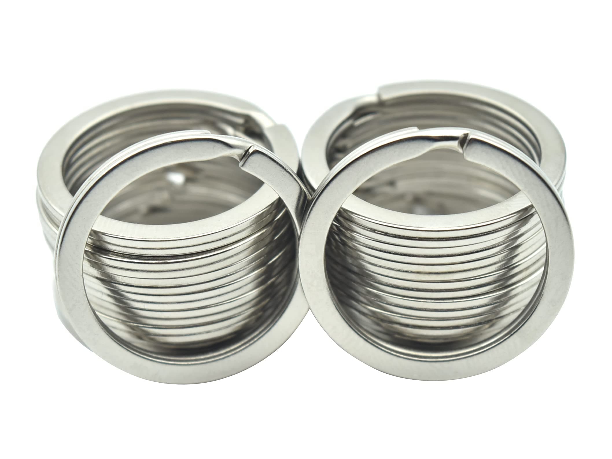 ZoloAJay20 Pack Key Ring Keychain 1 Inch 25mm Diameter Metal Flat Split Key Chains Rings for Home Car Dog Tag Office Lanyards Keys Attachment Silver