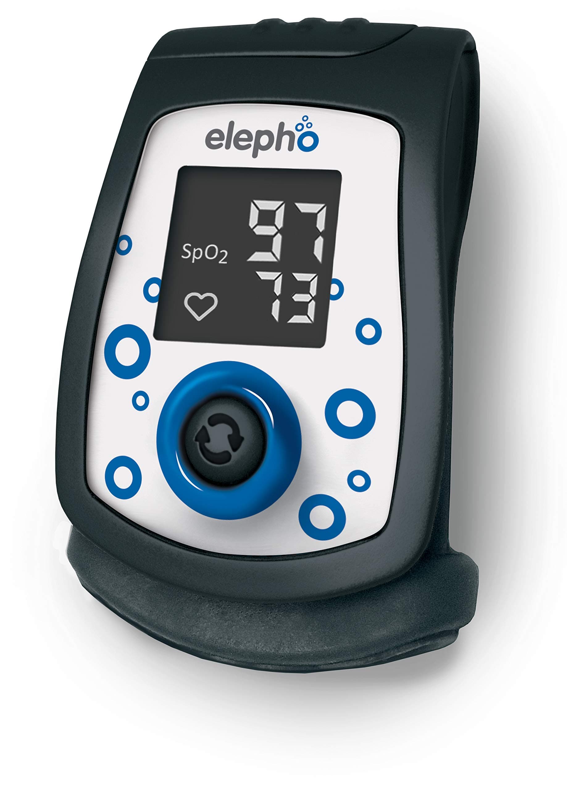 ElephoeCheck Fingertip Pulse Oximeter; Electronic Monitoring Device for Quick and Accurate Pulse Measurements and Oxygen Saturation Readings - Large LCD Display (Battery and Lanyard Included)