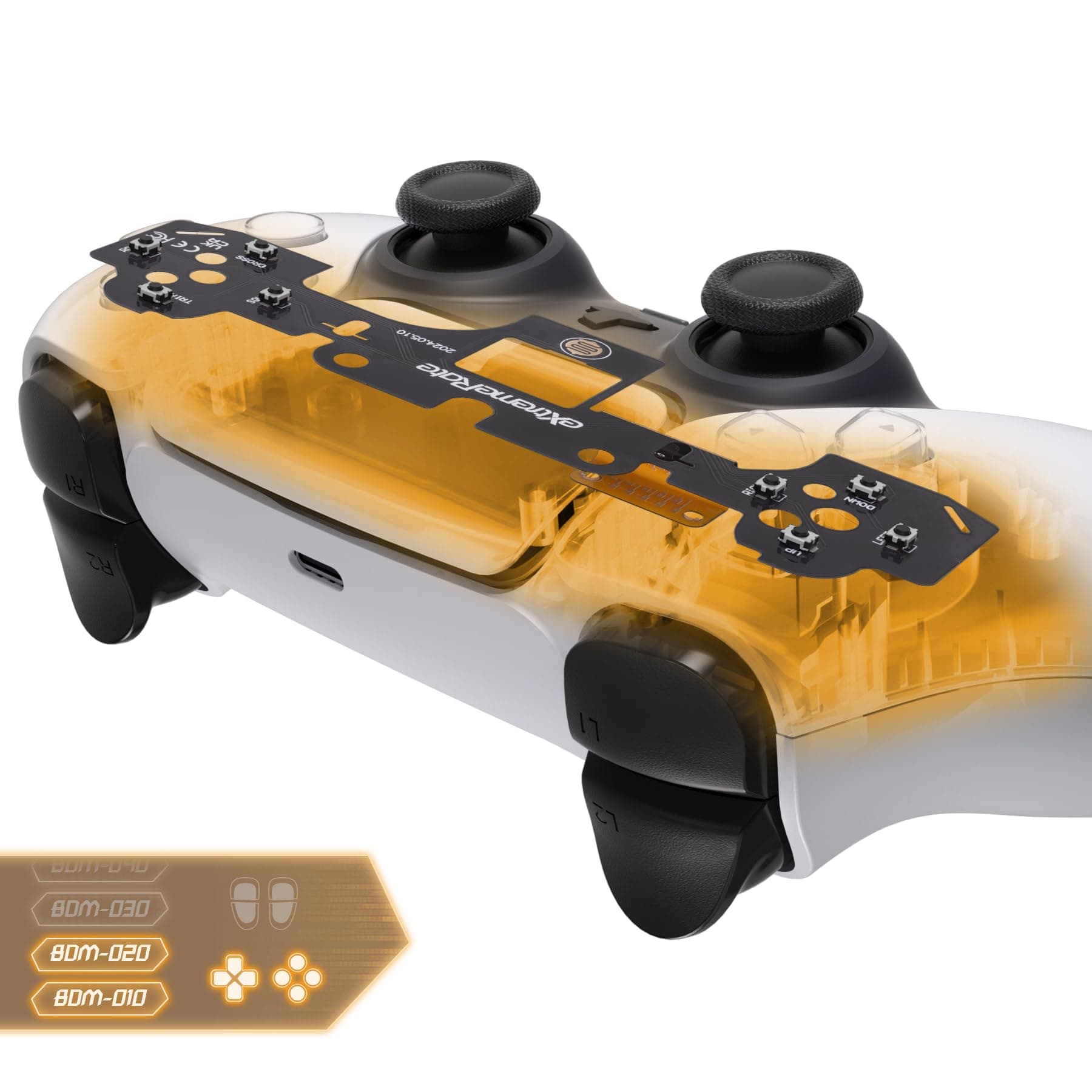 eXtremeRate New Face Clicky Kit for PS5 Controller BDM-010 BDM-020 Hard Silicone Touch Switch Dpad Button Touch Action Buttons Mouse Click Kit for PS5 Control BDM 010 020 - No Control Included