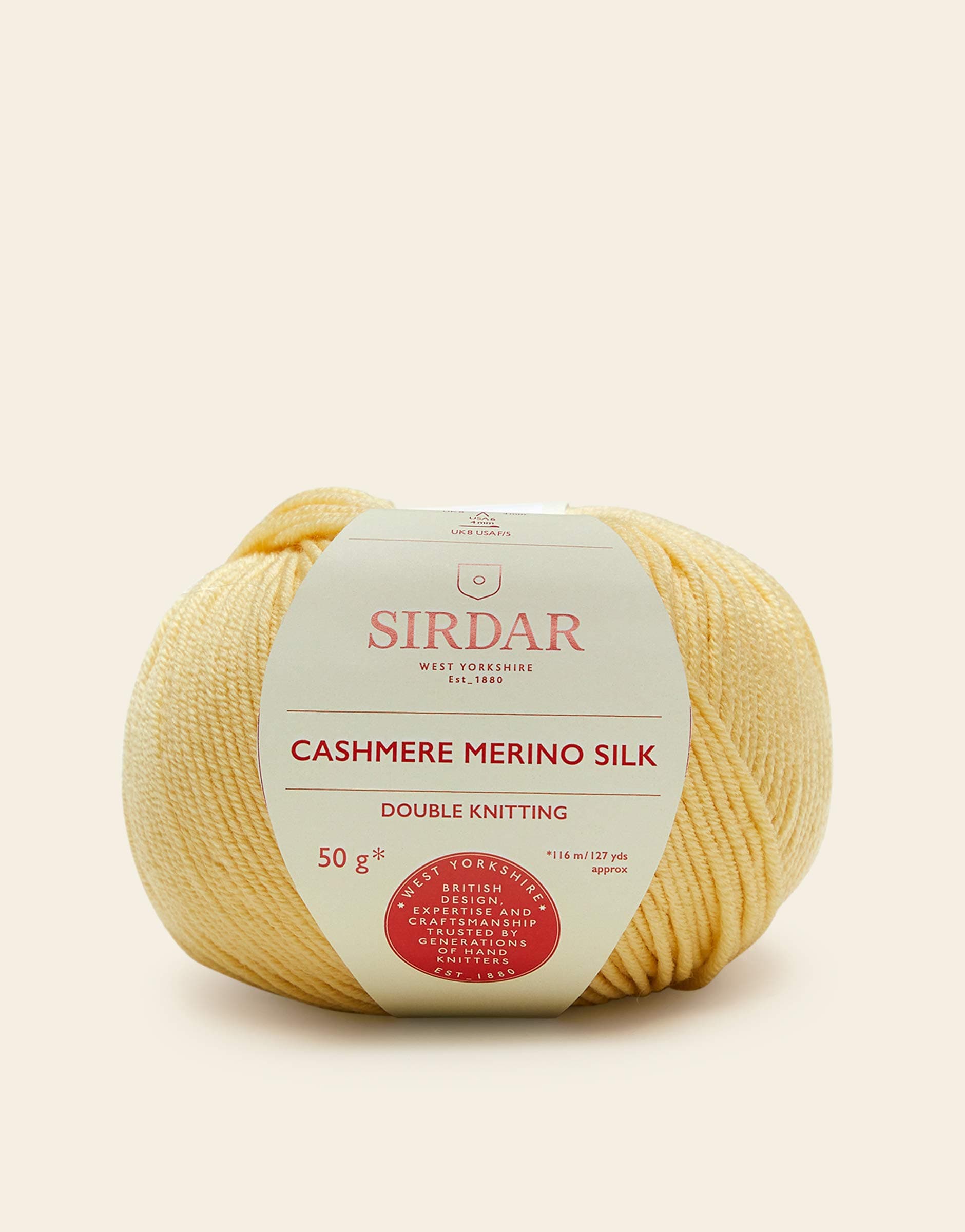 SirdarCashmere Merino Silk DK Double Knitting, Morning Yellow (413), 50g