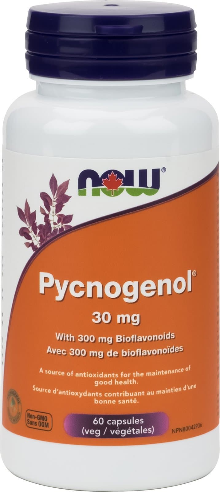 NOWPycnogenol 30mg w/Bioflavos 60 Veg Capsules, 60 g