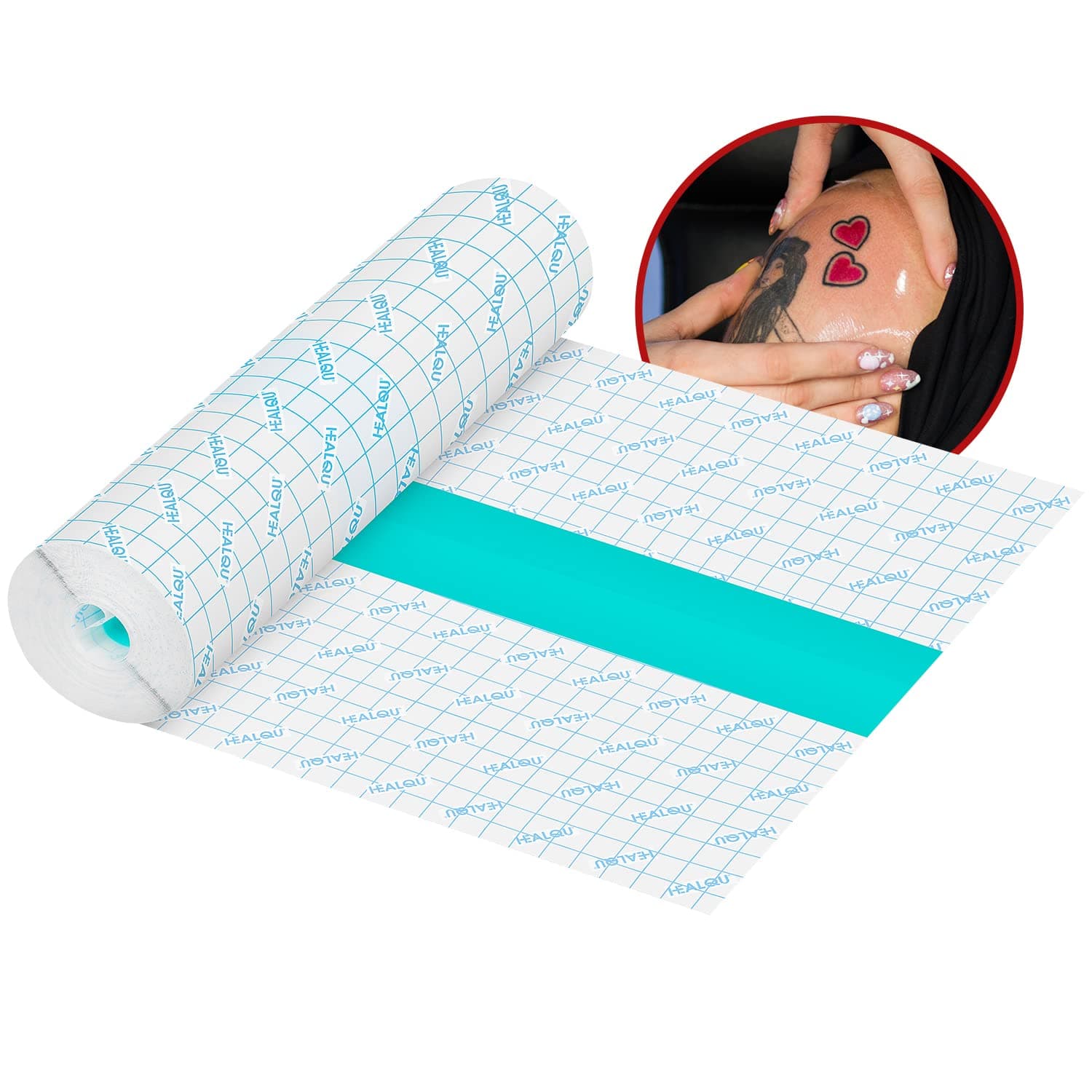 Tattoo Aftercare Bandage - 10 in x 3.3 yd Roll of Second Skin Tattoo Cover up patch - Latex Free Tattoo Wrap for Effective Skin Protection - Transparent Film dressing Waterproof Tattoo Cover