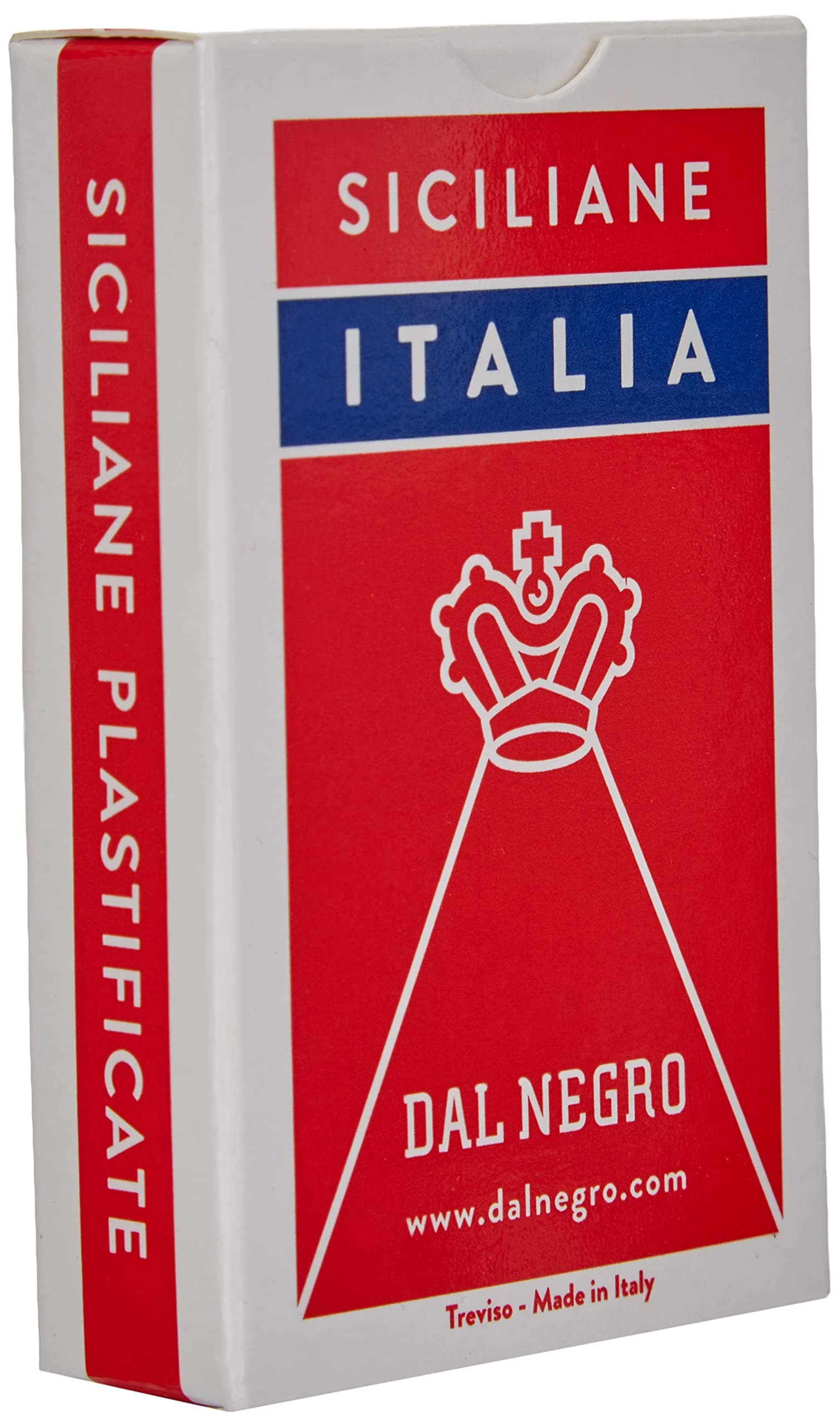 Dal - Deck of Sicilian Italy cards, consisting of 40 cards in cardboard, ideal for playing broom and trump.,Red