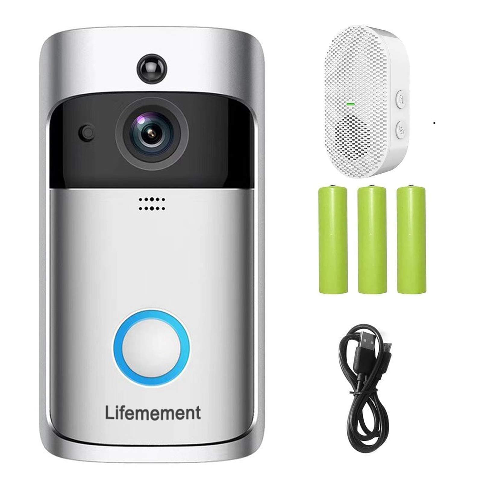 Wireless Doorbell WiFi Video Doorbell 720P HD Smart Security Camera Doorbell with Realtime Push Alerts Watchdog Surveillance System Night Vision
