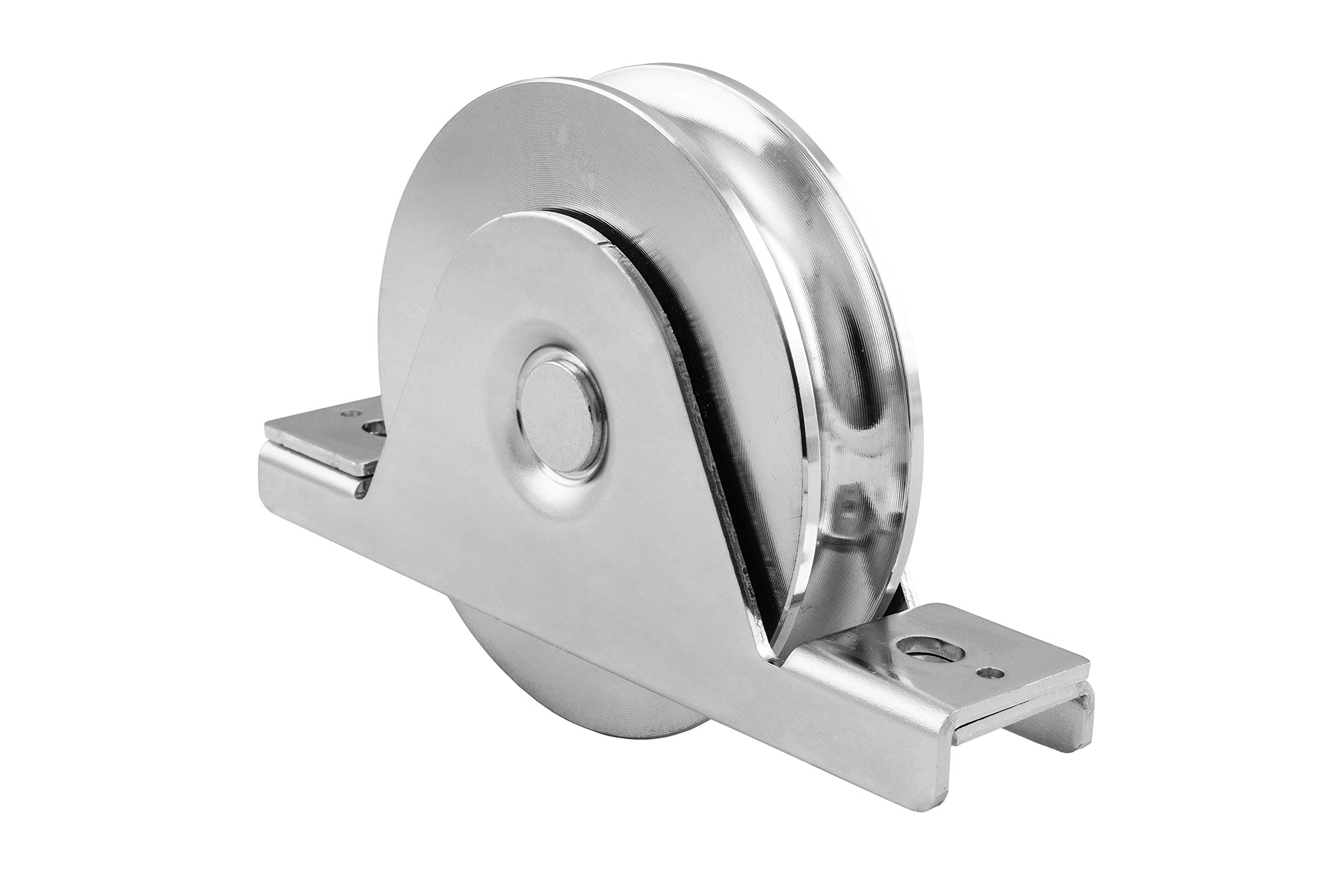 CAIS Sliding Gate Wheel (WSO 1630 B2, O Grooved, 158 mm Dia) | Double Bearing with Internal Support | Galvanized Mild Steel, Silver Finish | 480kg Capacity | Pack of 1, Made in Czech Republic