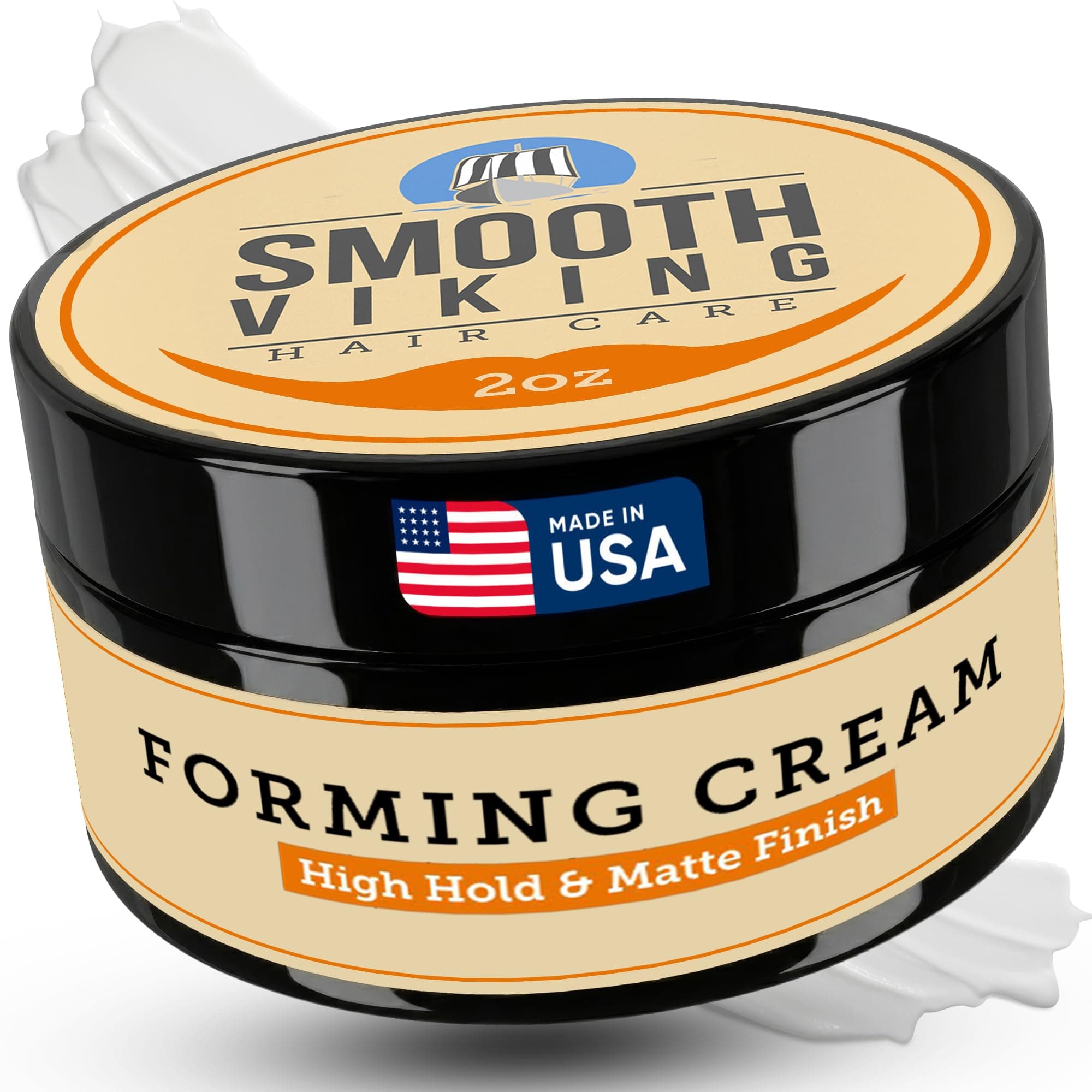 Smooth Viking Beard Care Forming Cream for Men - Hair Styling Cream for High Hold & Matte Finish - Best Pliable.