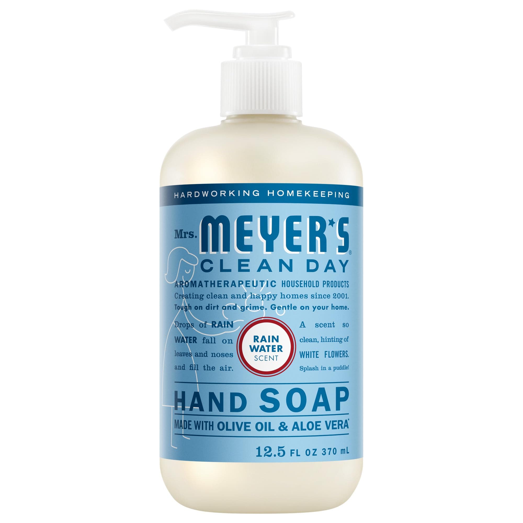 MRS. MEYER'S CLEAN DAY Hand Soap, Rain Water Scent, 12.5 Fl Oz Bottle