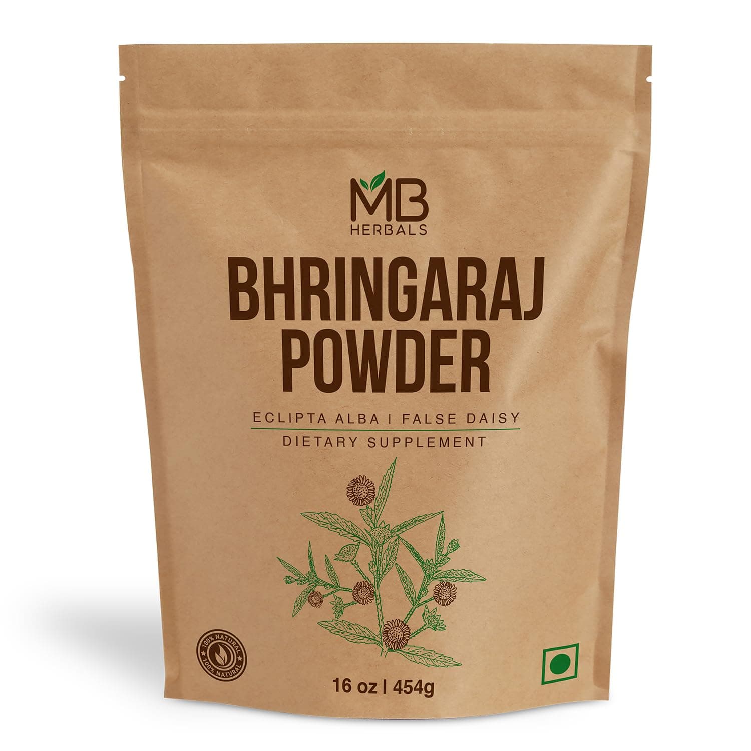 MB Herbals Pure Bhringraj Powder (454g)